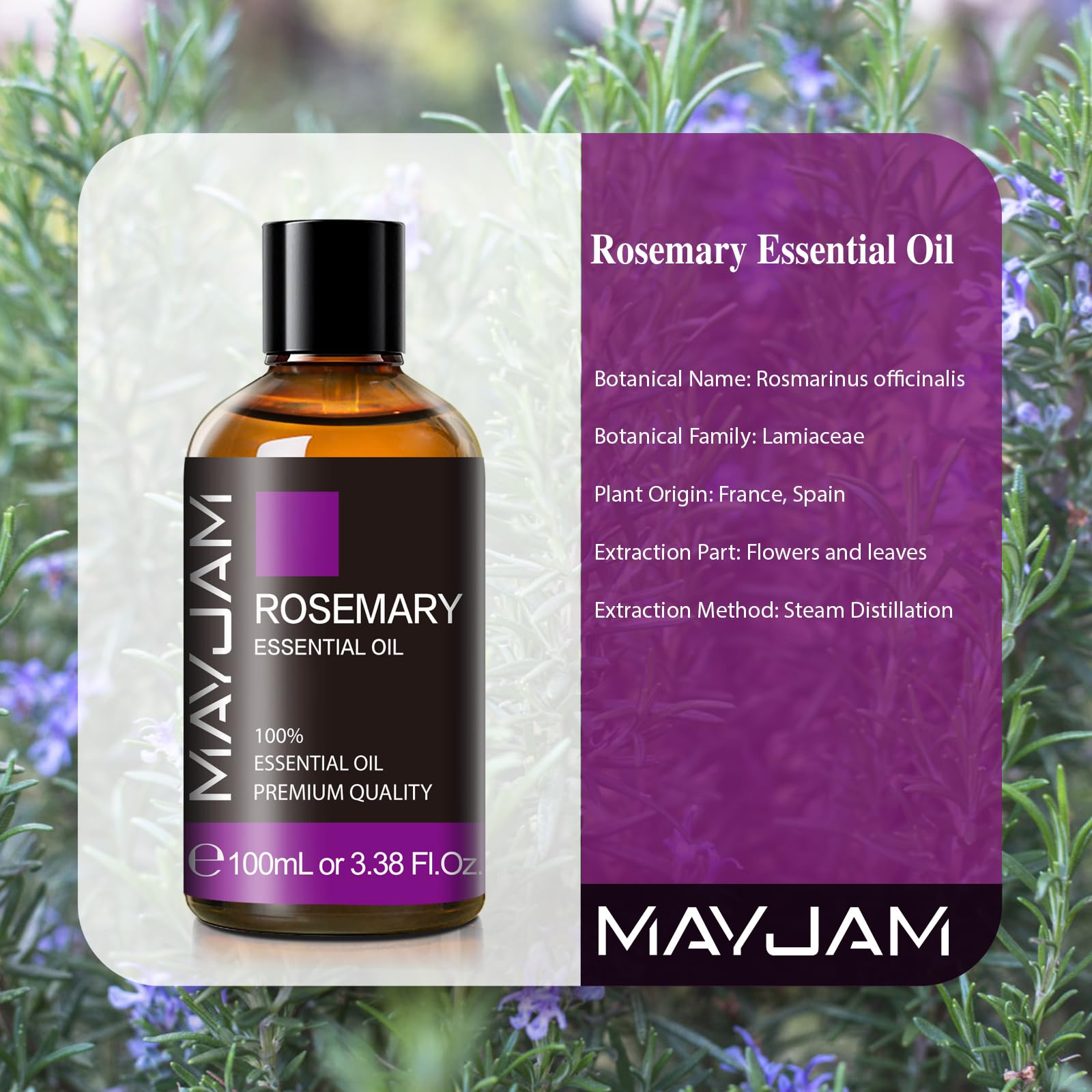 MAYJAM Essential Oil, Rosemary Oil 3.38FL.OZ - Rosemary Essential Oils for Diffusers for Home MAYJAM uk supplements