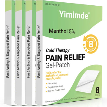 yimimde Menthol 5% Pain Relief Patches - 32 Count Maximum Strength Pain Relief Patches for Back Pain, Joint & Muscle Soreness - Fast Acting, Long-Lasting yimimde uk supplements
