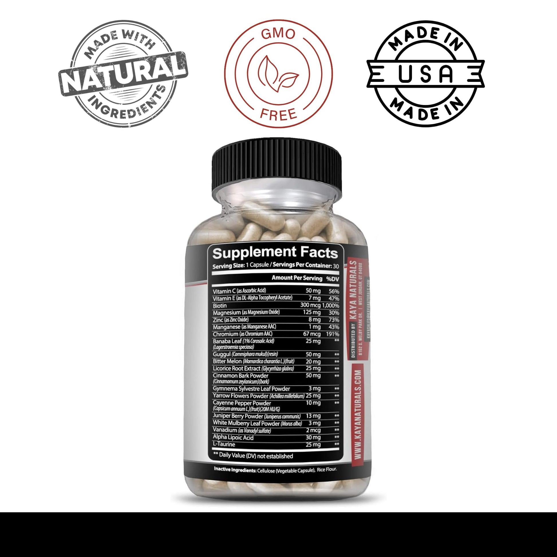 Kaya Naturals Healthy Gluco with Bittermelon Supplement | Support Healthy Levels and Function, 20 Herbs Vitamins and Minerals, Alpha Lipoic Acide, Cinnamon, Vitamin C & E, Non-GMO (30 Count) Kaya Naturals uk supplements