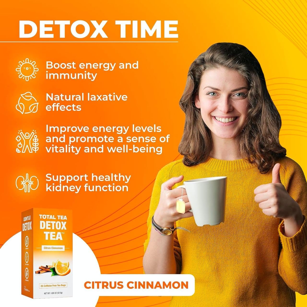 Detox Tea Caffeine Free, Herbal Tea with Chamomile, Hibiscus Tea and Ginger Root Total Tea uk supplements