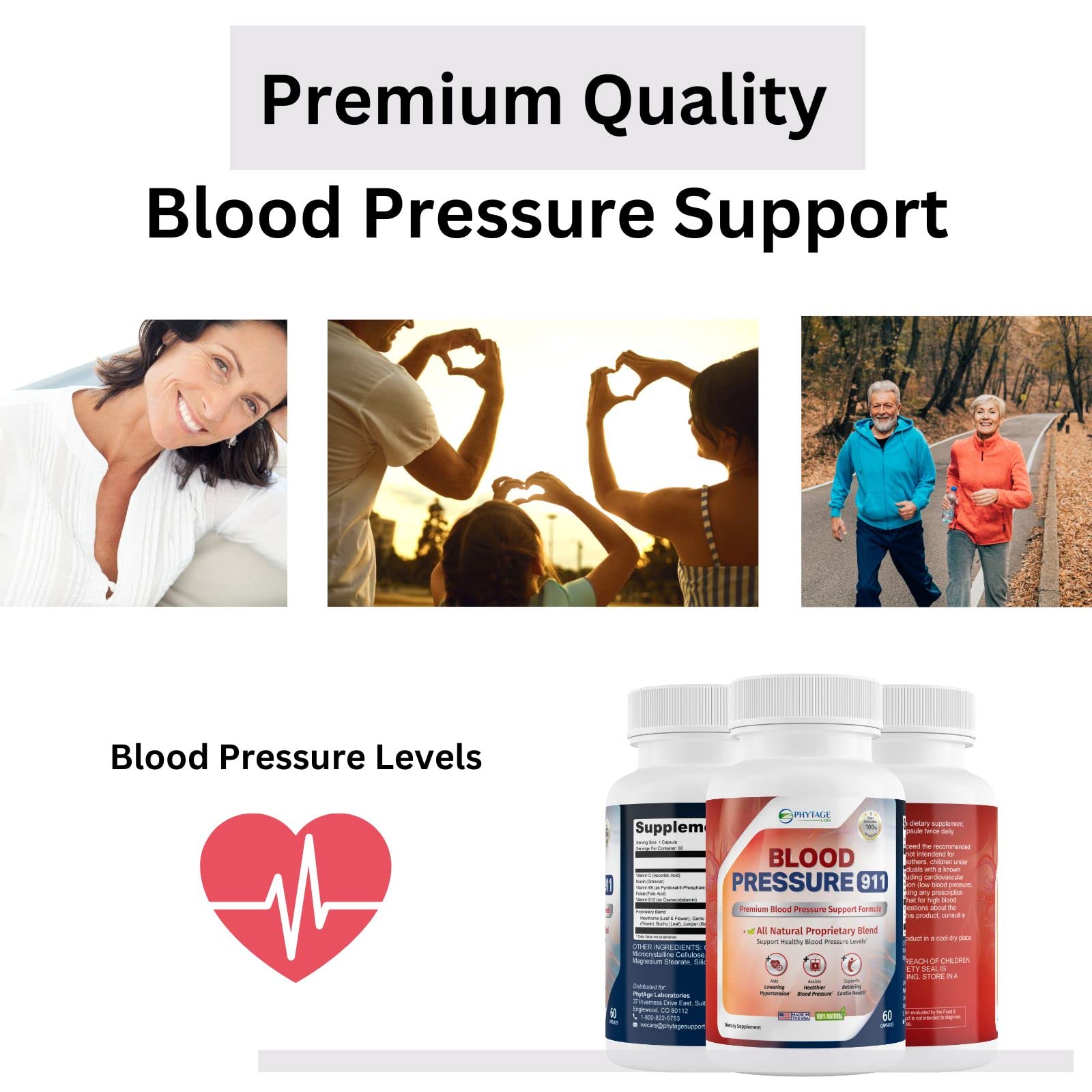 Phytage Labs Blood Pressure 911 Premium Supplement - BP Support Pills. 60 Capsules Phytage Labs uk supplements
