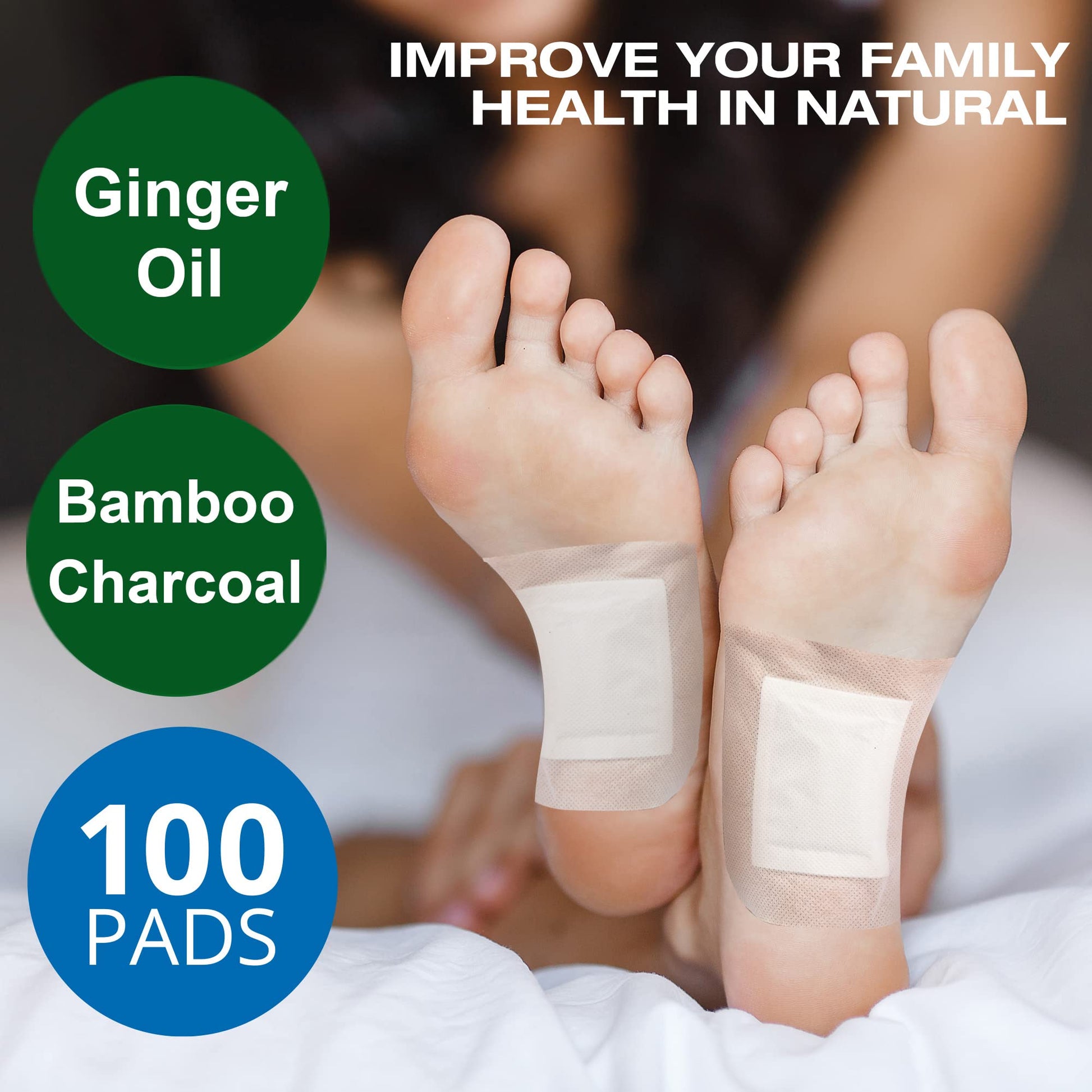 AOSORW 100 Pack Foot Pads, Ginger Oil Bamboo Charcoal Foot Pads, Foot Care Patch AOSORW uk supplements