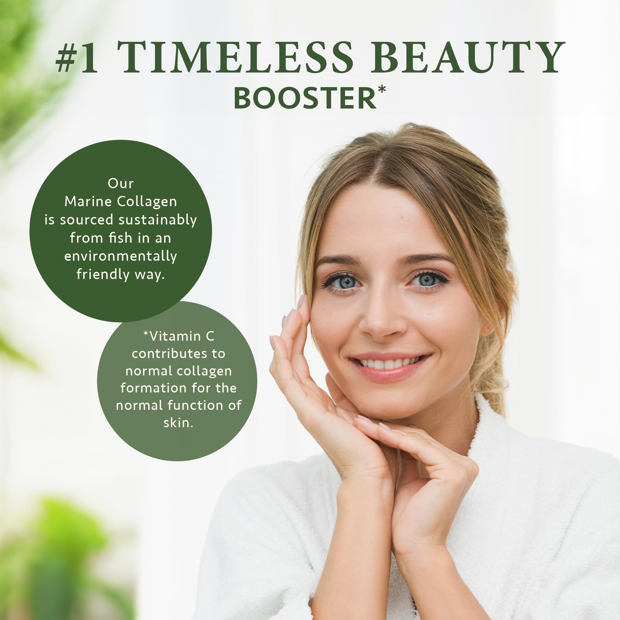 Marine Collagen Capsules with Hyaluronic Acid + Vitamin C 2400mg - High Strength Collagen SatinNaturel uk supplements