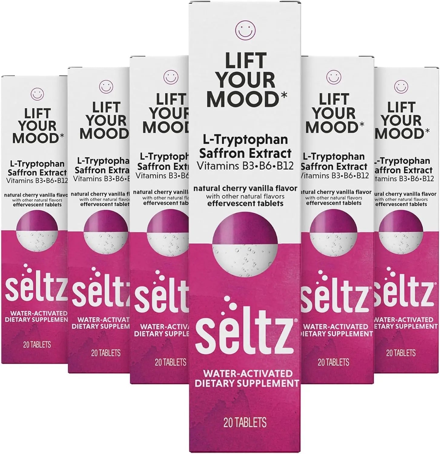 Seltz® Lift Your Mood – Effervescent Vitamins for Mood Support & Energy with L-Tryptophan, Saffron Extract & B Vitamins (B3, B6, B12) Seltz uk supplements
