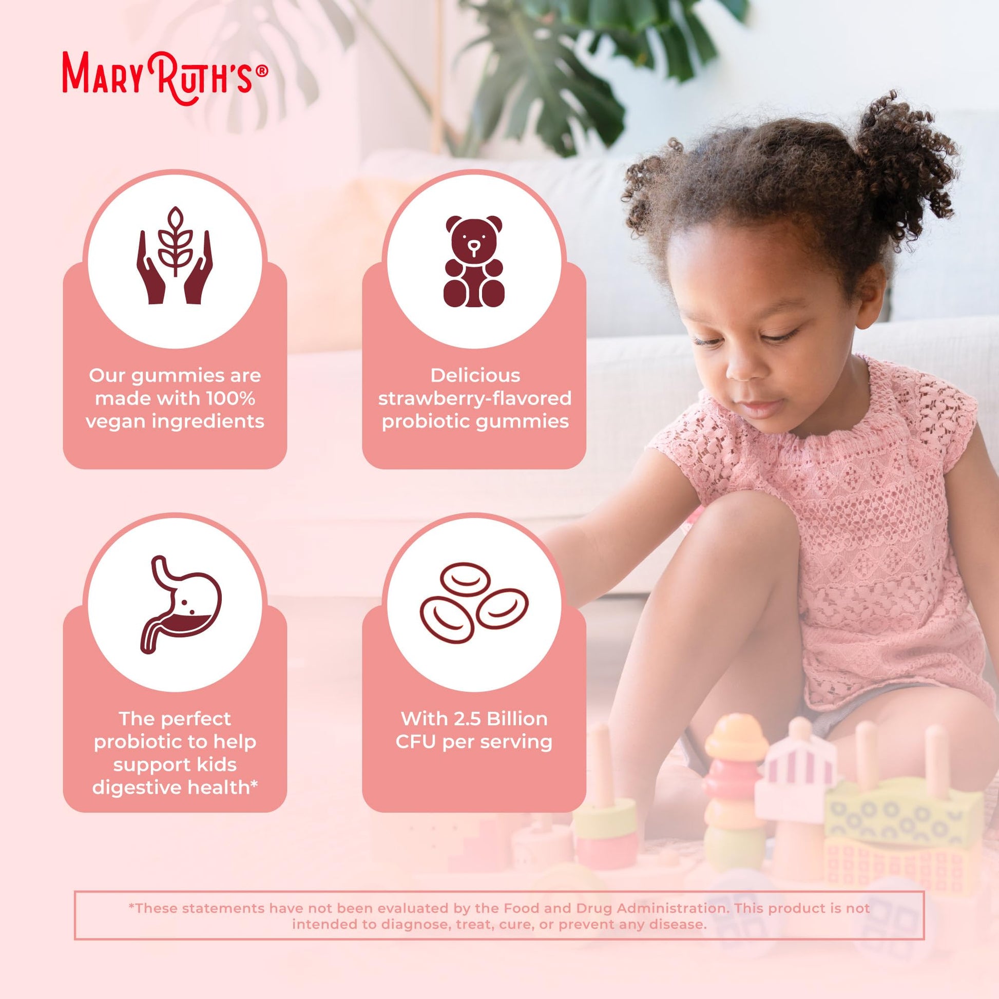 MaryRuth Organics Kids Probiotics for Digestive Health | USDA Probiotic Gummies | 2 Month Supply | Kids Probiotics | Immune Support | Gut Health Supplement | Vegan | Non-GMO | Gluten Free | 60 Count MARYRUTH'S uk supplements