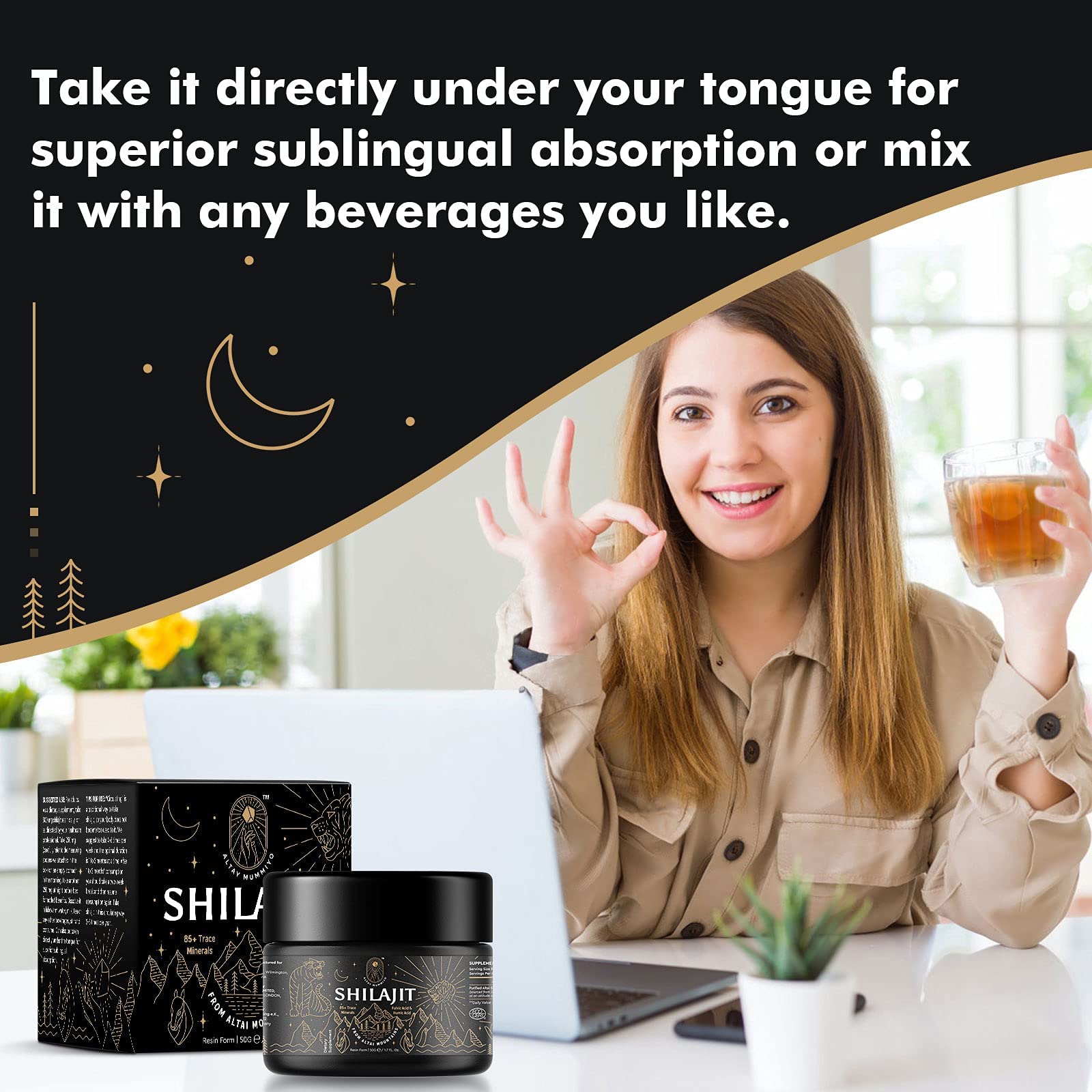 Shilajit Resin with Fulvic Acid & Trace Minerals, Original Siberian Pure Shilajit with 85+ Humic ALTAY MUMMIYO uk supplements