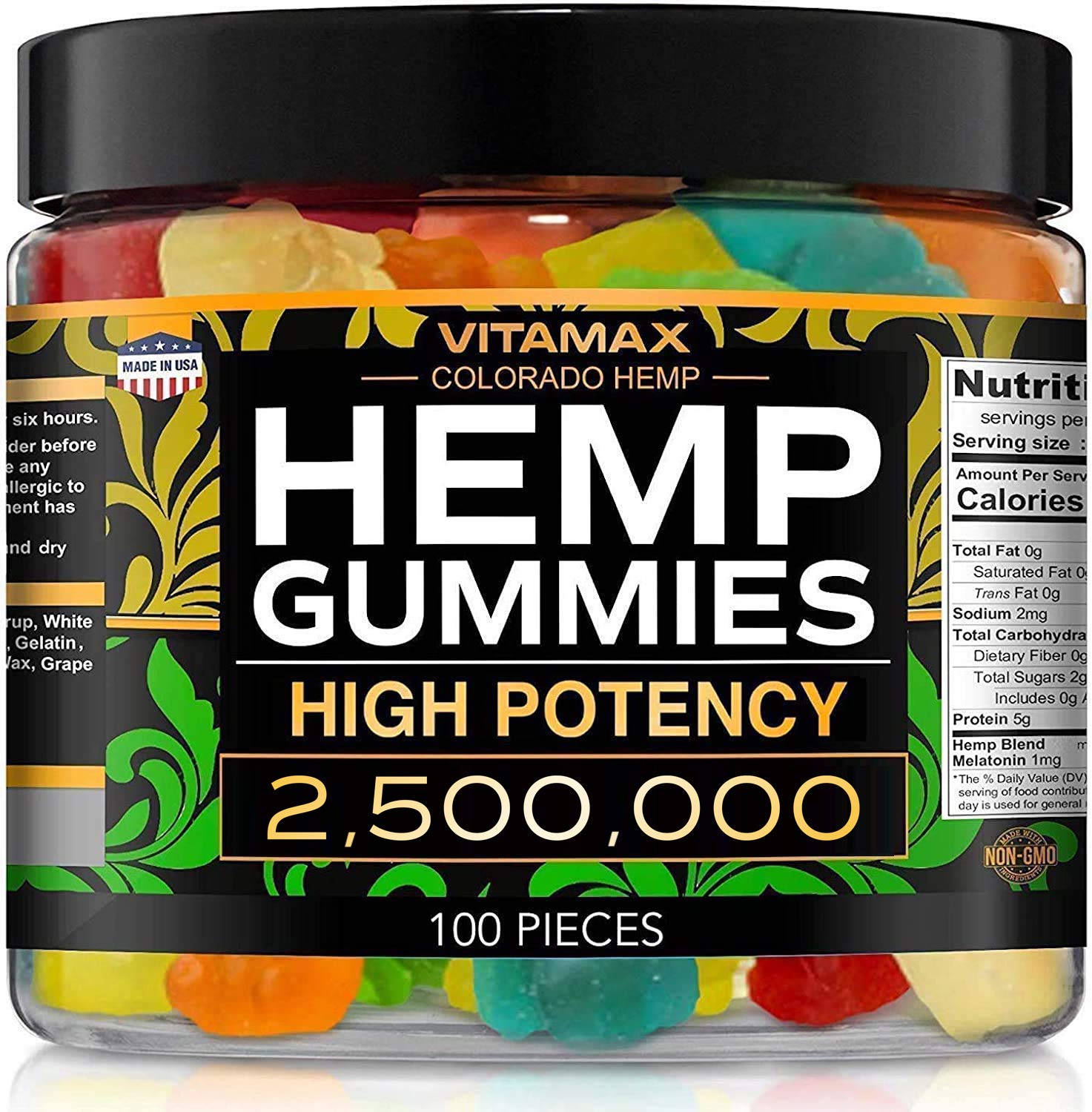 Vitamax Hemp Gummies - Great for Peace & Relaxation - 2,500,000 - Natural Fruit Flavors Vitamax uk supplements