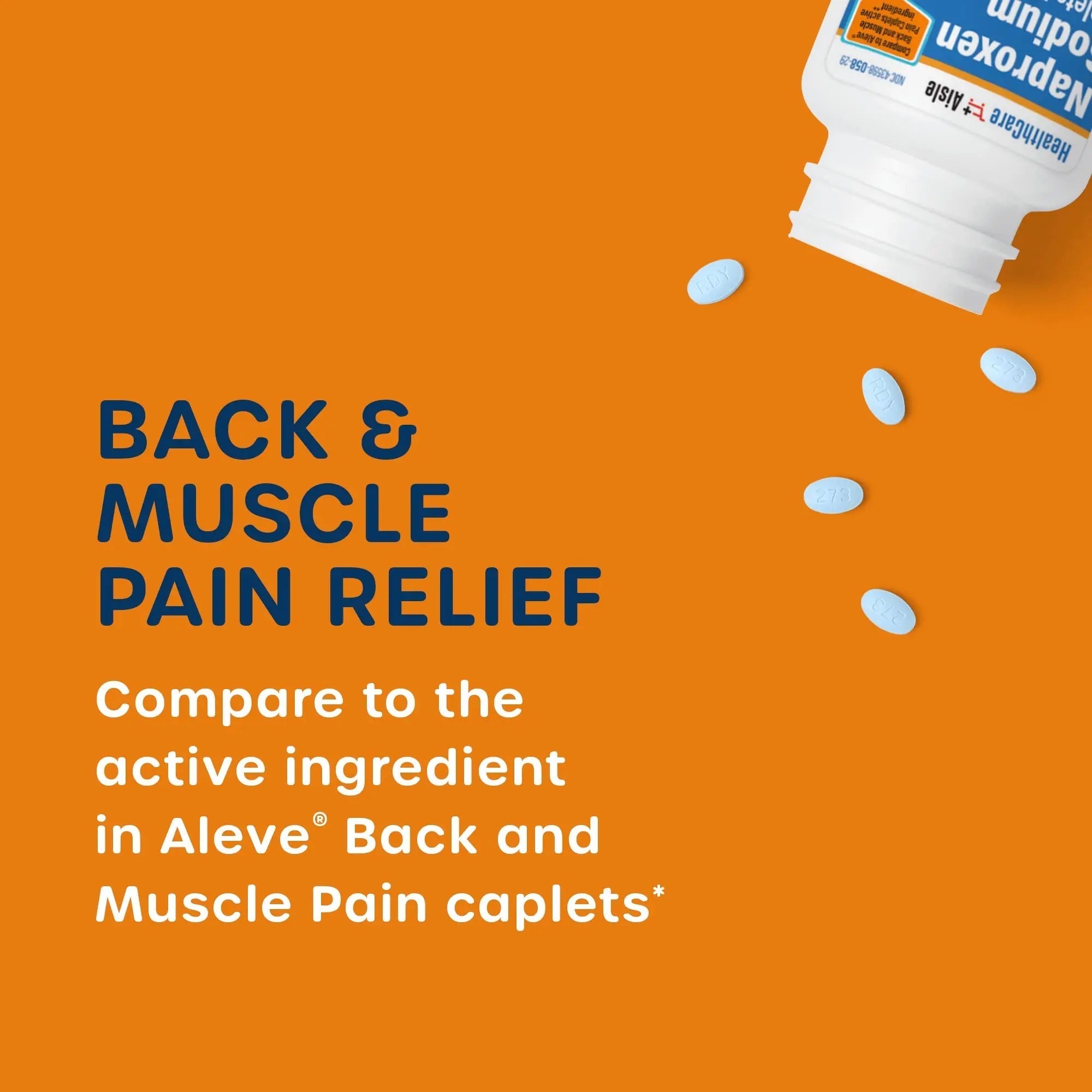 HealthCareAisle Naproxen Sodium, 220 mg - 225 caplets - Back and Muscle Pain Reliever, Up to 12 Hours of Relief HealthCareAisle uk supplements