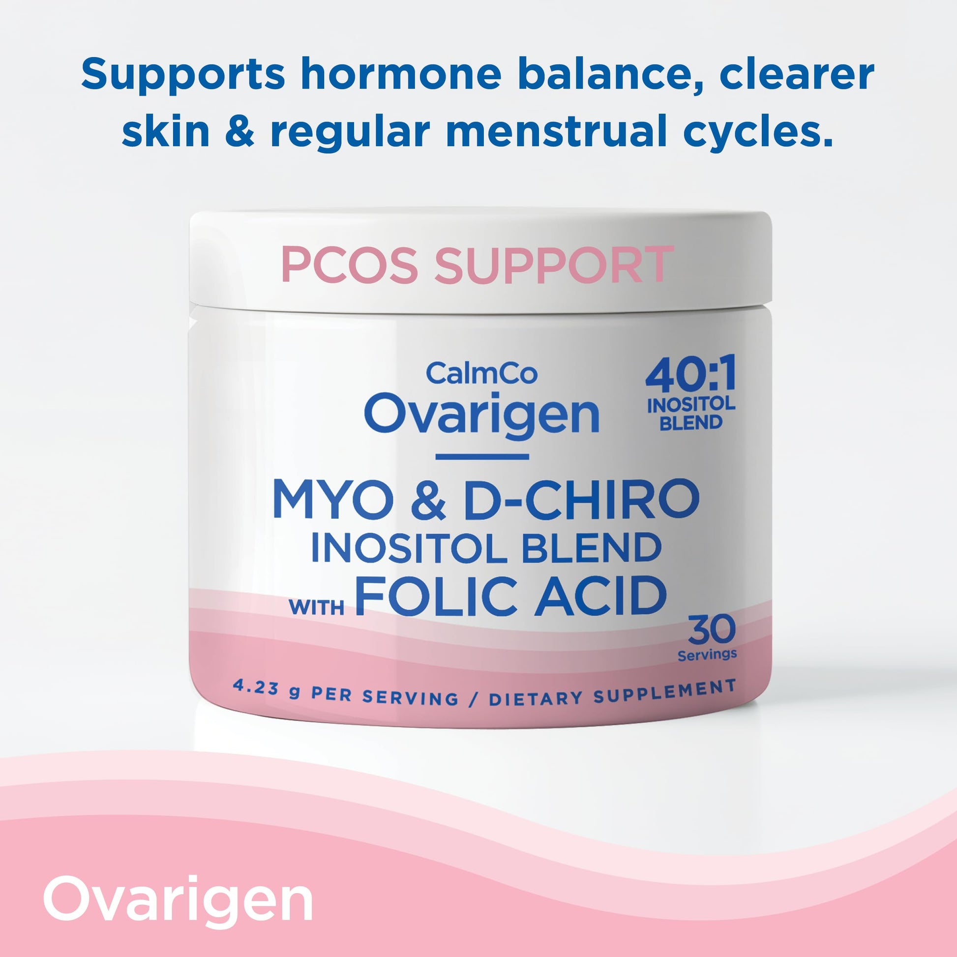 CalmCo Ovarigen Myo-Inositol & D-Chiro Inositol Supplement for Women – 40:1 Inositol Powder with Folic Acid, Fertility Supplements for PCOS, Hormone Balance and Ovarian Support (30 Servings) CalmCo uk supplements