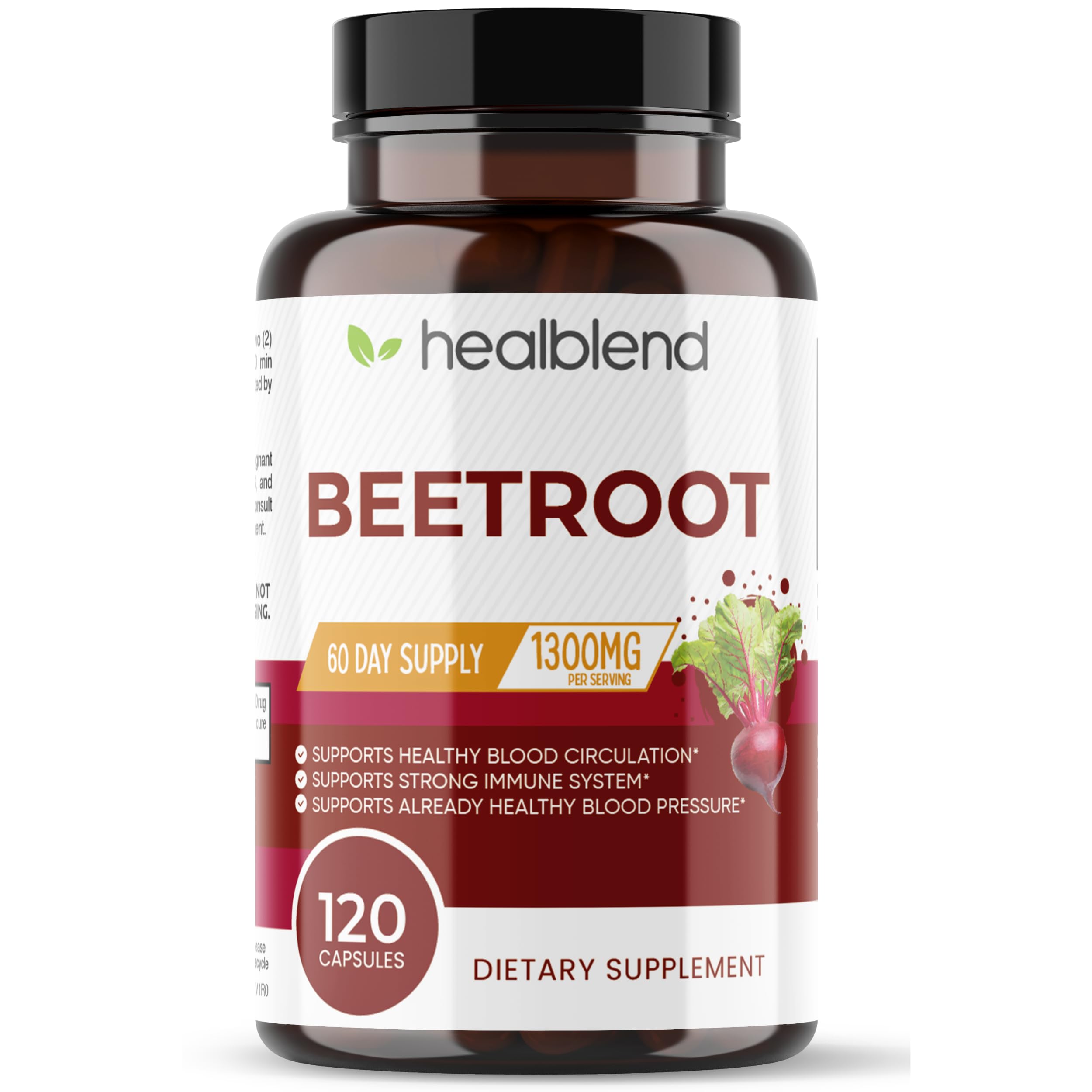 healblend Organic Nitric Oxide Beet Root Capsules 1300mg - Support Immune System healblend uk supplements