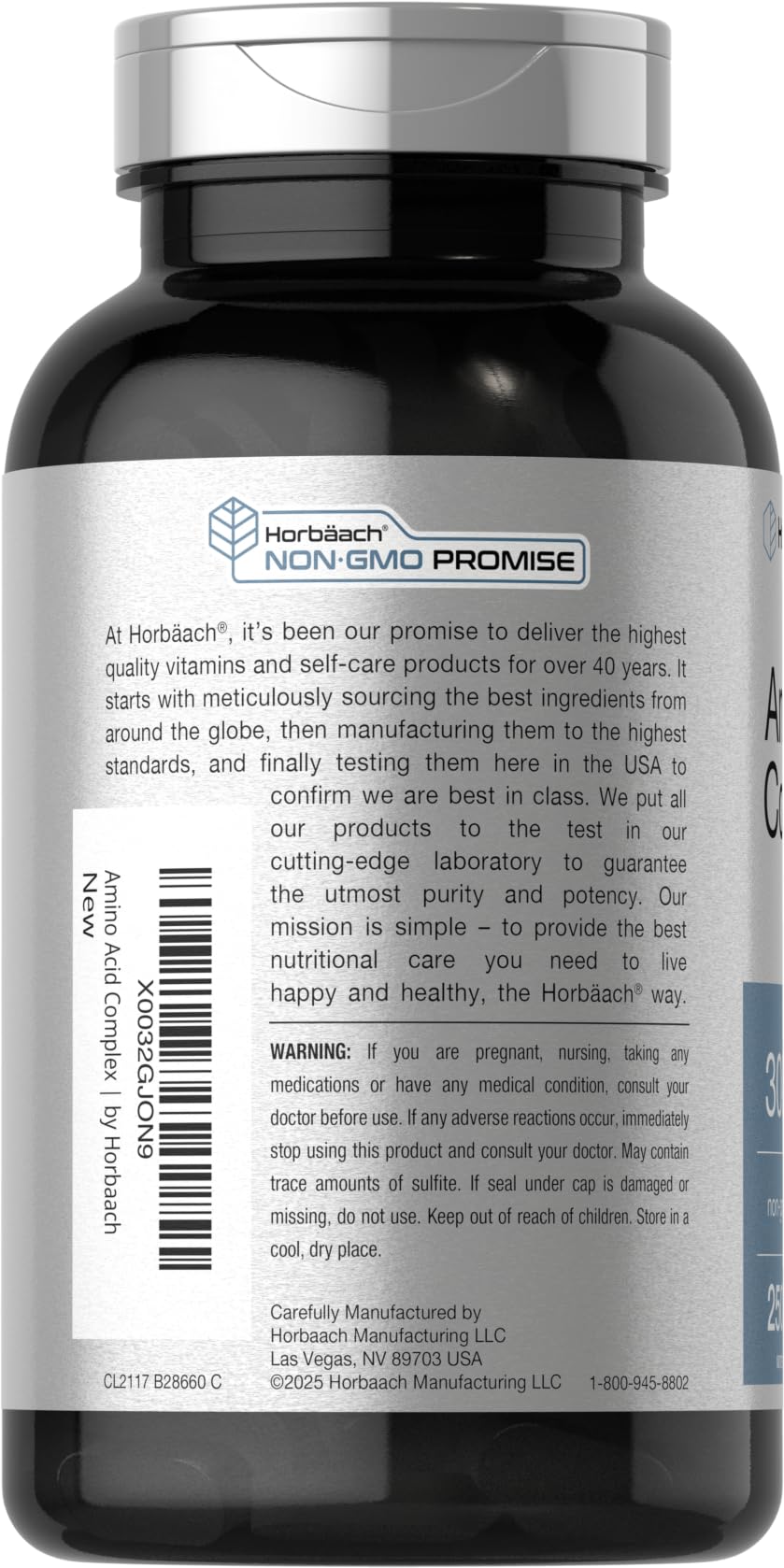 Horbäach Amino Acid Complex 3000mg | 250 Caplets | Non-GMO, Gluten Free Supplement Horbäach uk supplements