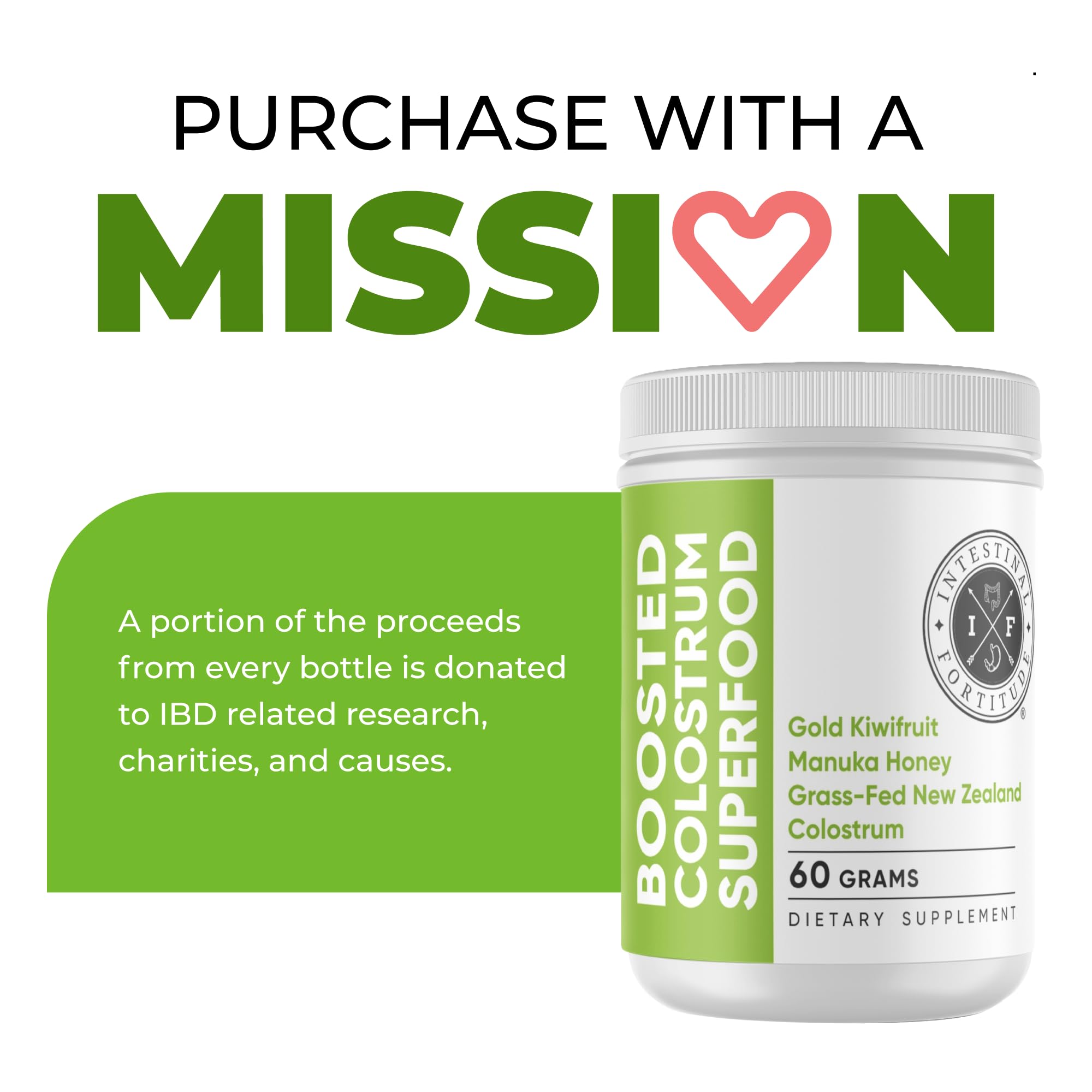 Intestinal Fortitude Boosted Colostrum Superfood Dietary Supplement: Grass-Fed New Zealand Bovine Colostrum, Gold Kiwifruit, Manuka Honey, for Digestion, Immune System, and Gut Health (60 Grams) Intestinal Fortitude uk supplements