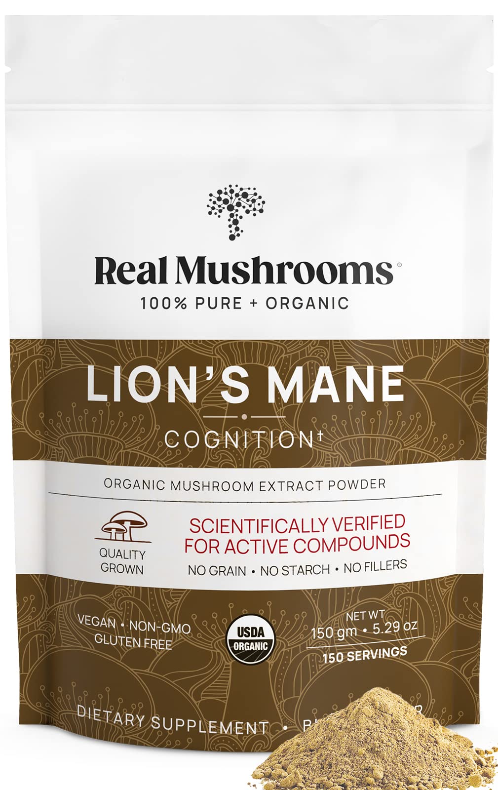 Real Mushrooms Lion’s Mane Powder - Organic Lions Mane Mushroom Extract Real Mushrooms uk supplements