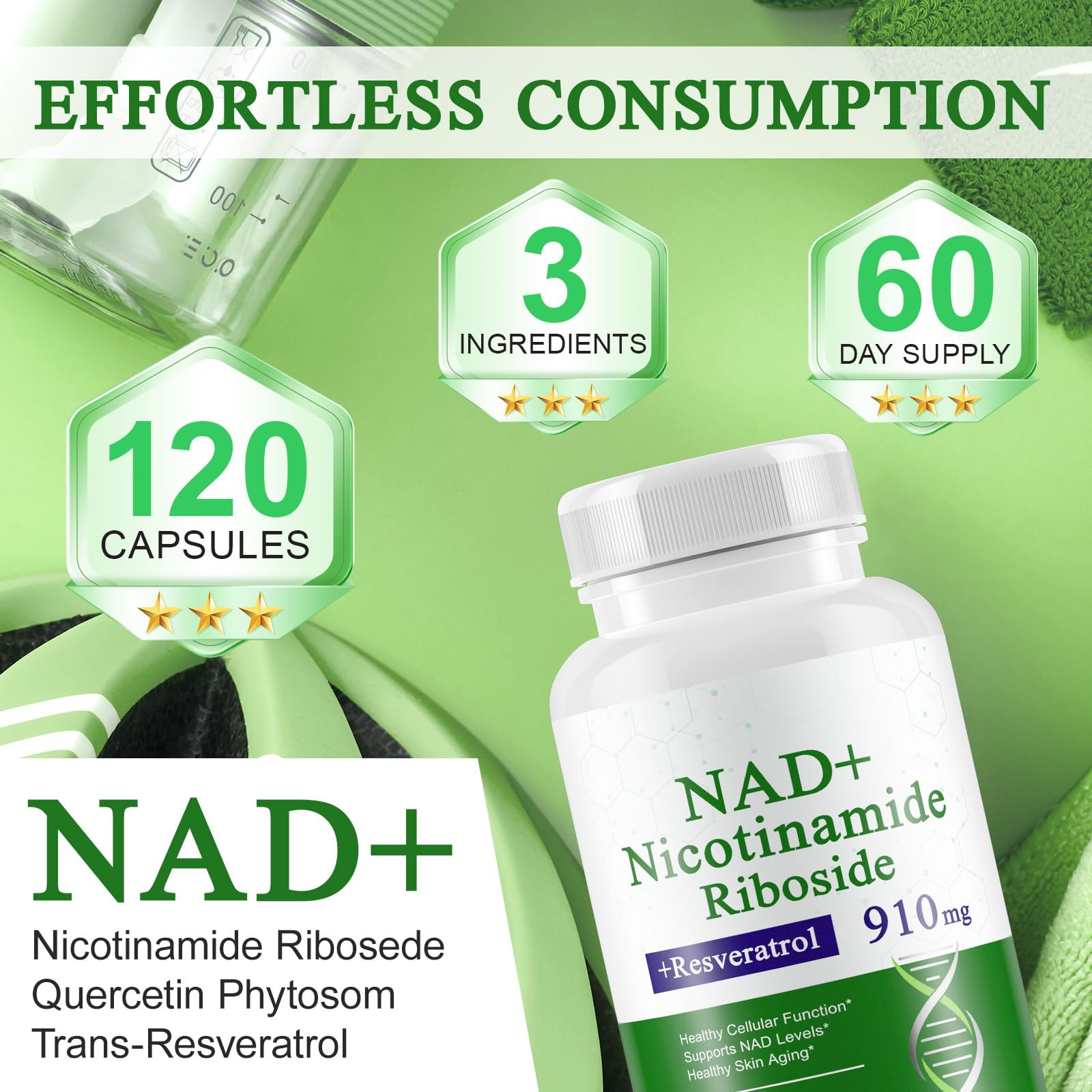 A r b c r n 120 Capsules NAD+ Supplement,NAD Nicotinamide Riboside Resveratrol 910mg for Men and Women, NR Supplement for Energy Anti-Aging Focus A r b c r n uk supplements