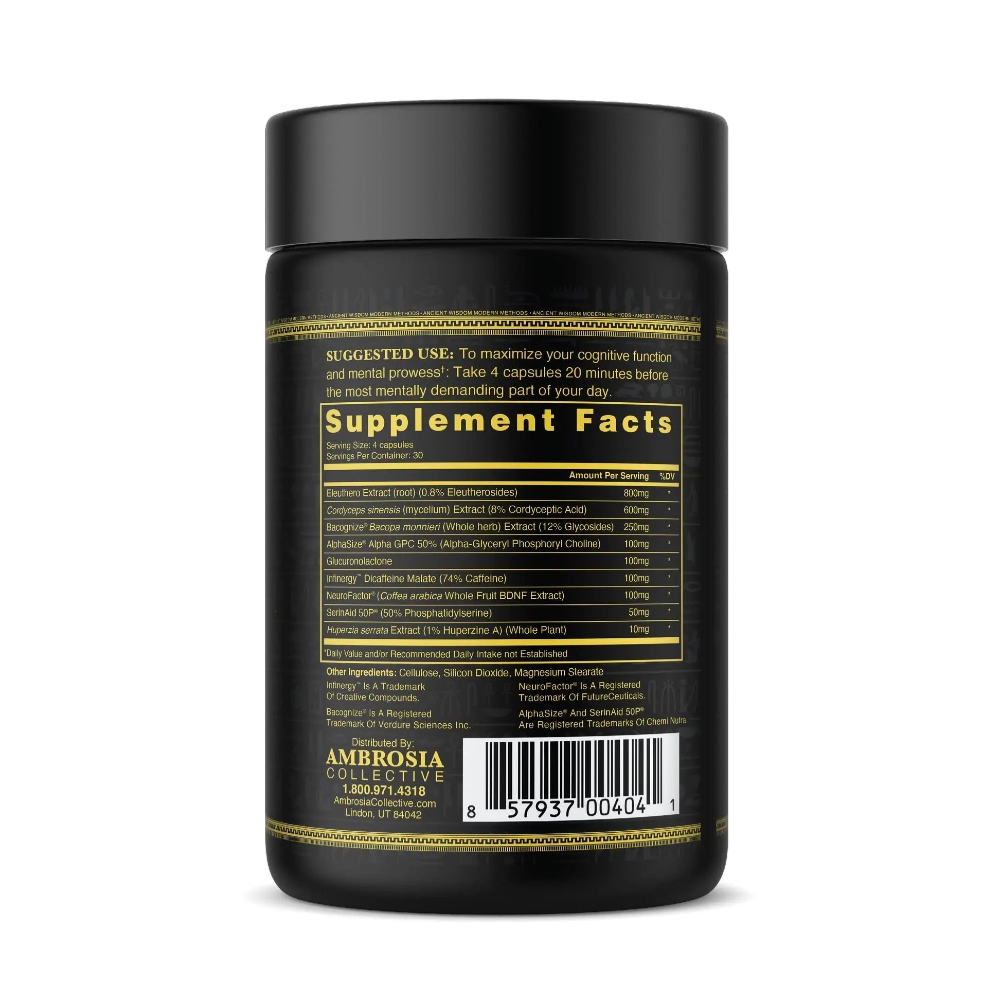 Ambrosia Mental Jewels (Capsules) - Cognitive Enhancer | Increase Memory, Communication Skills, Concentration & Focus | Alpha GPC, Choline, BaCognize Ambrosia uk supplements