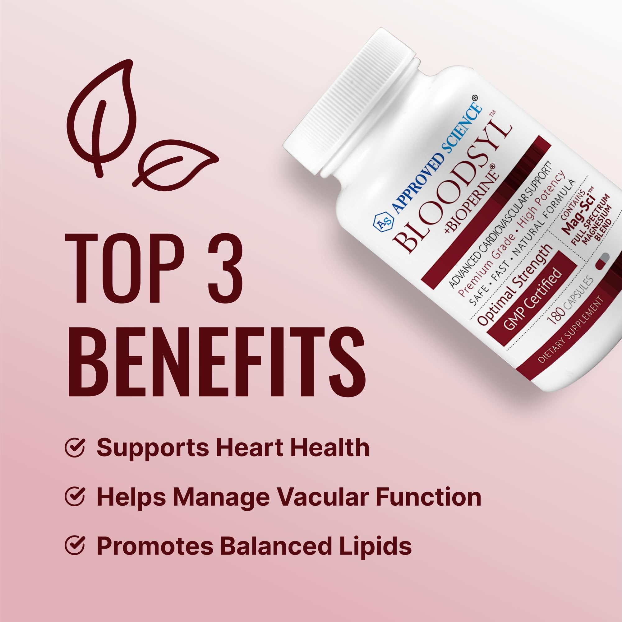 Approved Science Bloodsyl - Supports Blood Flow - Hawthorn Berry, Magnesium, BioPerine - Vegan - 180 Capsules - Pack of 1 Approved Science uk supplements