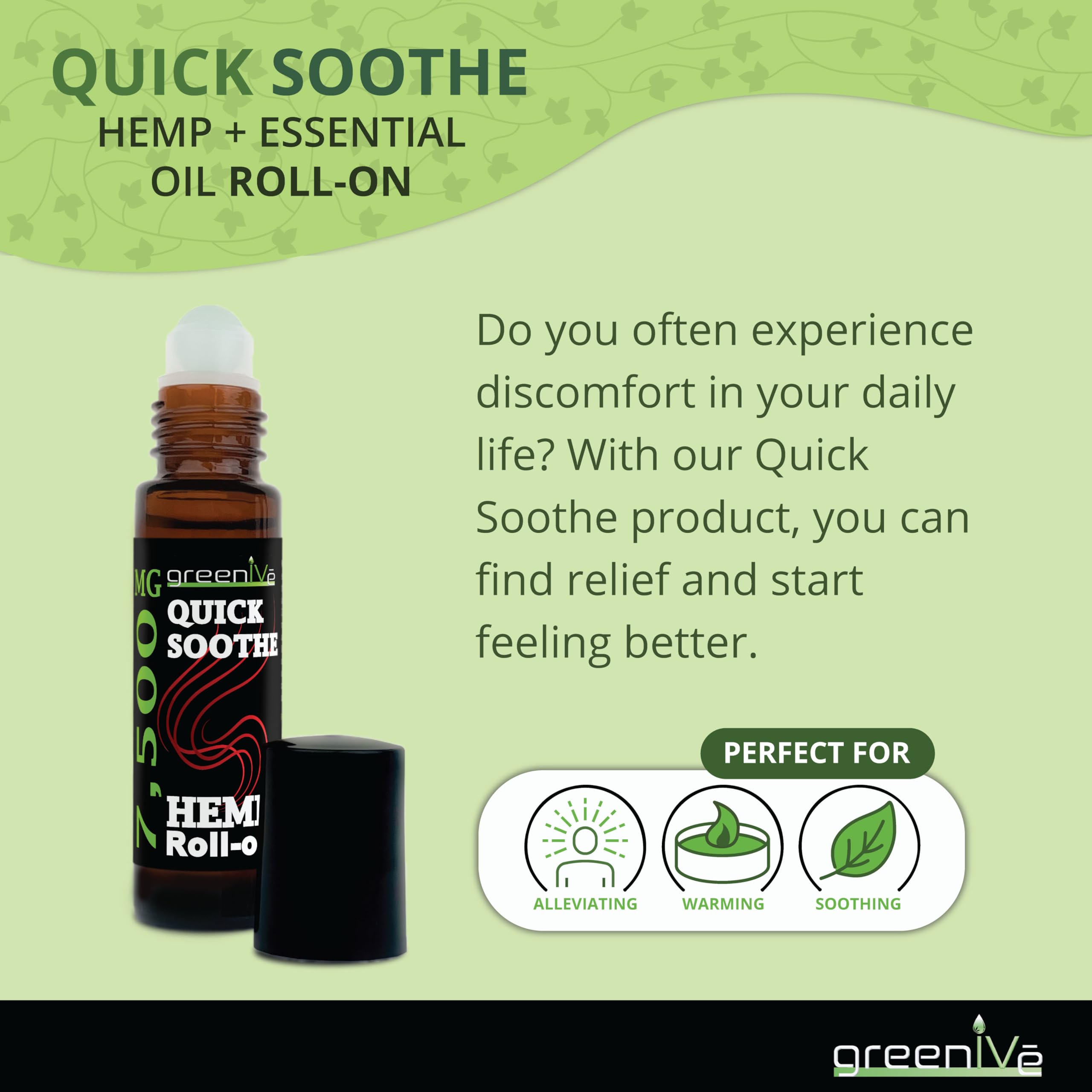 7,500mg Hemp Roll-On Quick Soothe Therapeutic Essential Oil Blend Exclusively on Amazon (1) GreenIVe uk supplements