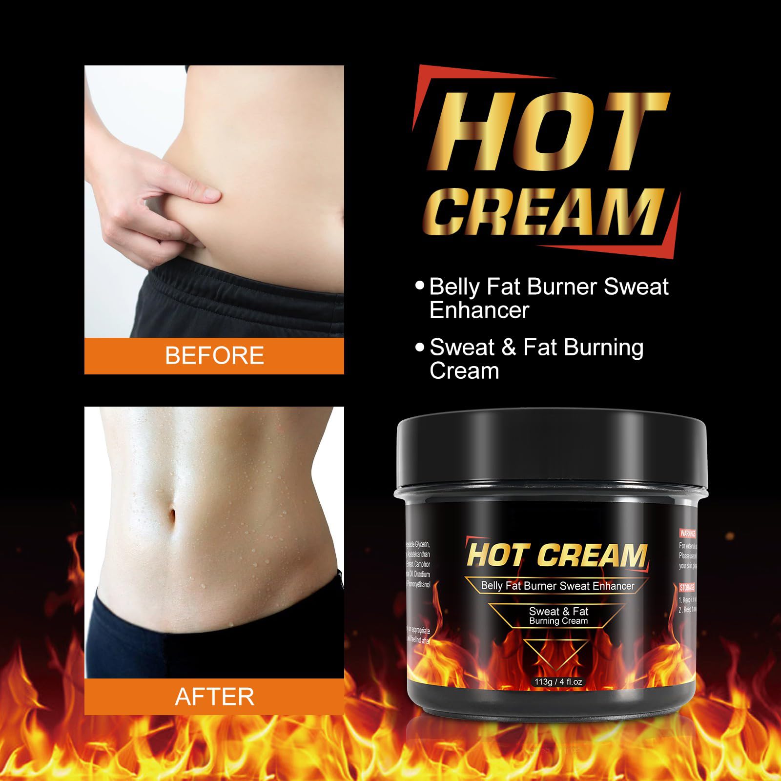 REBODUM Hot Sweat Cream, Fat Burning Cream for Belly Natural Weight Loss Cream Weight Loss REBODUM uk supplements