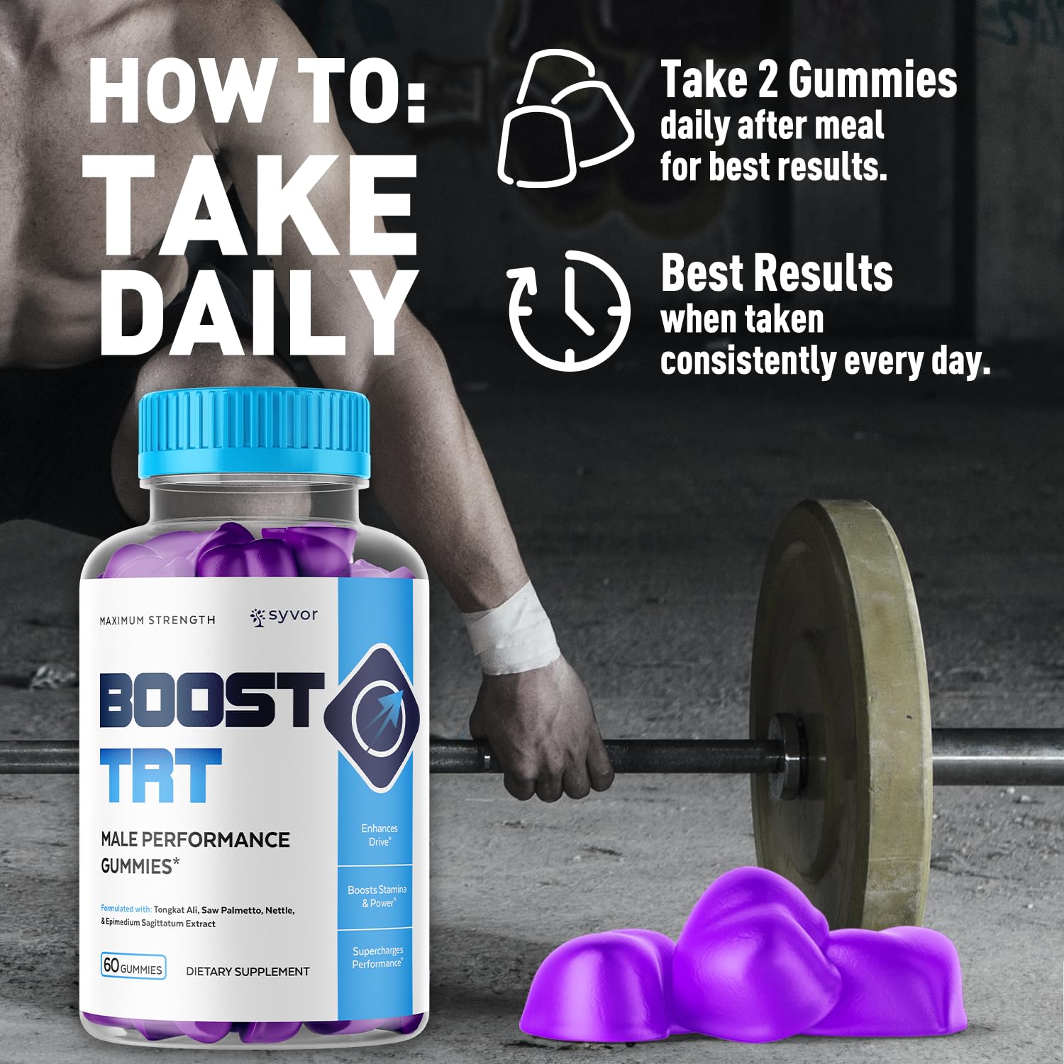 (3 Pack) Boost TRT Gummies for Men, Official Boost TRT Male Performance Gummys with Natural Ingredients, Advanced BoostTRT Men's Gummy Supplement with Maximum Strength Premium Vitamins (180 Gummies) Syvor uk supplements