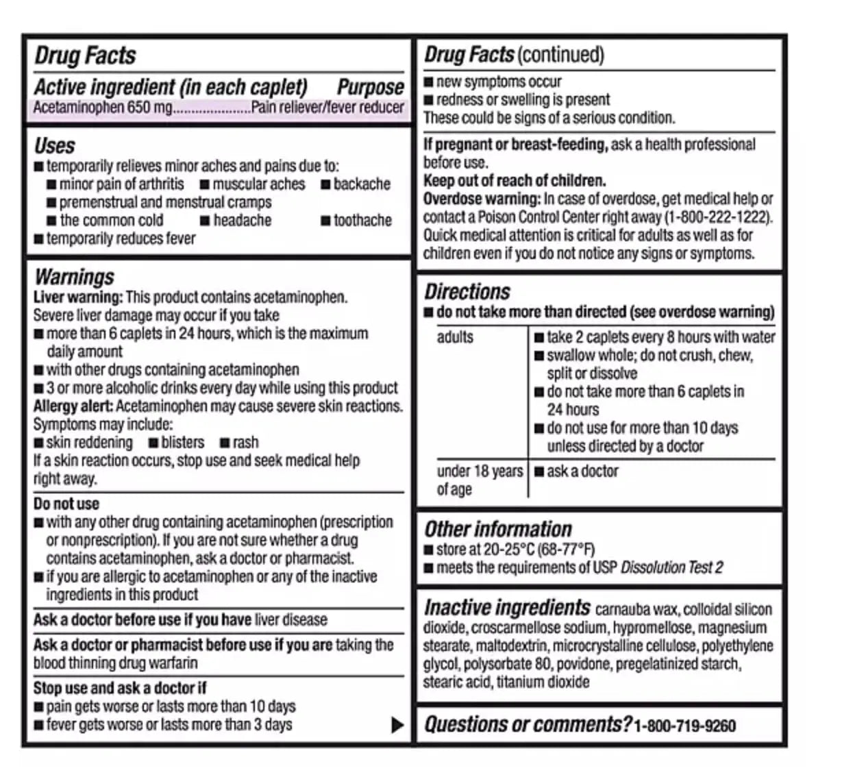 Compare to Tylenol Arthritis Pain Active Ingredient. - Member's Mark - Arthritis Pain Reliever, Extended Release, Acetaminophen 650 mg, 400 CapletsQ MEMBER´S MARK uk supplements