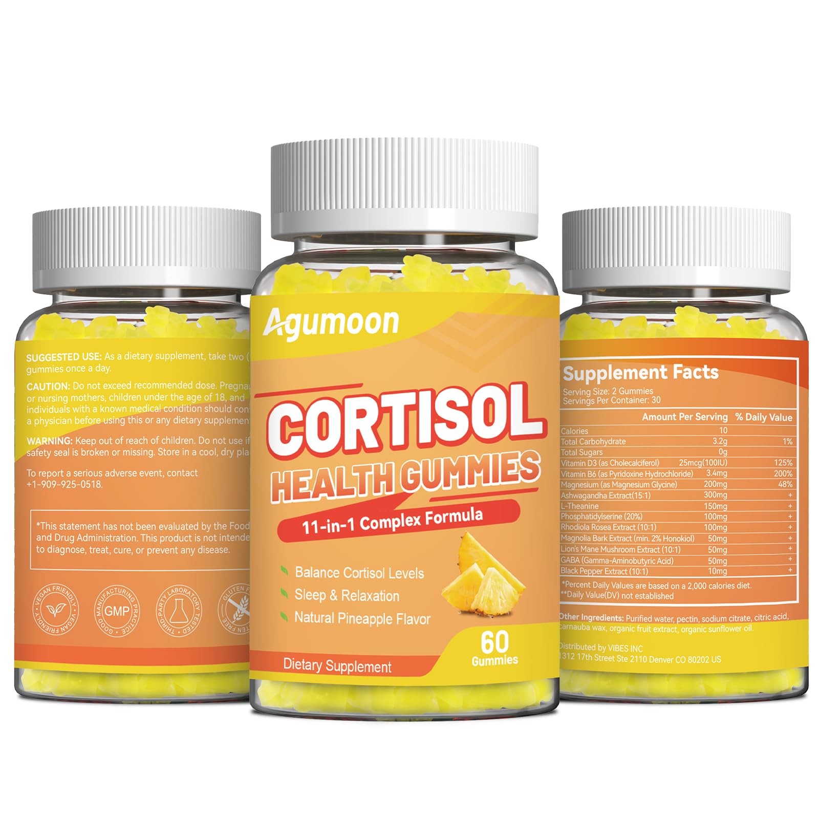 Agumoon Cortisol Gummies for Women, Cortisol Supplements with Ashwagandha, Magnesium, L-theanine, for Relaxation and Mood Support - 120 Gummies Agumoon uk supplements