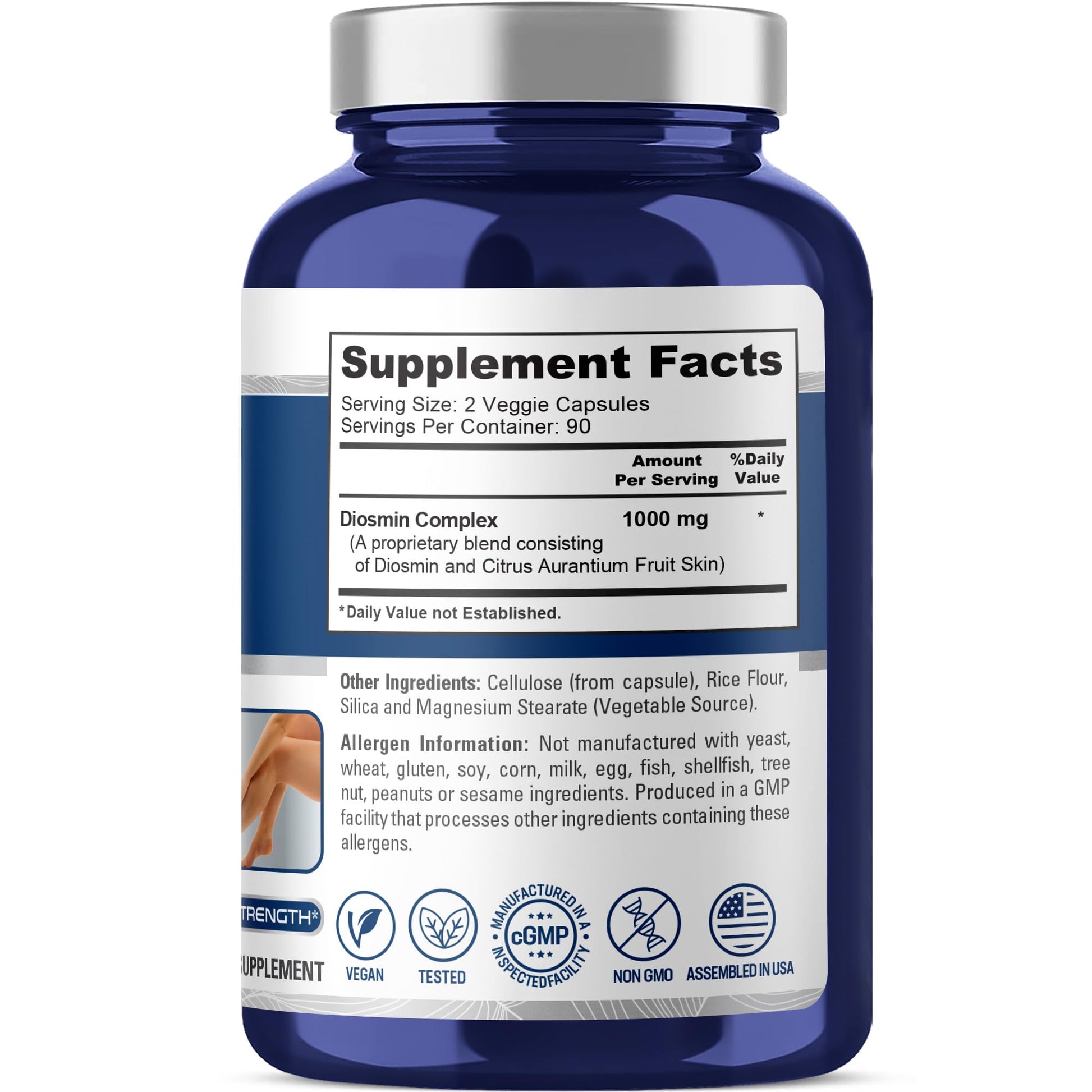 NusaPure Diosmin Complex 1,000mg per Serving 180 Veggie Caps (Non-GMO, Vegan) Citrus Aurantium NusaPure uk supplements
