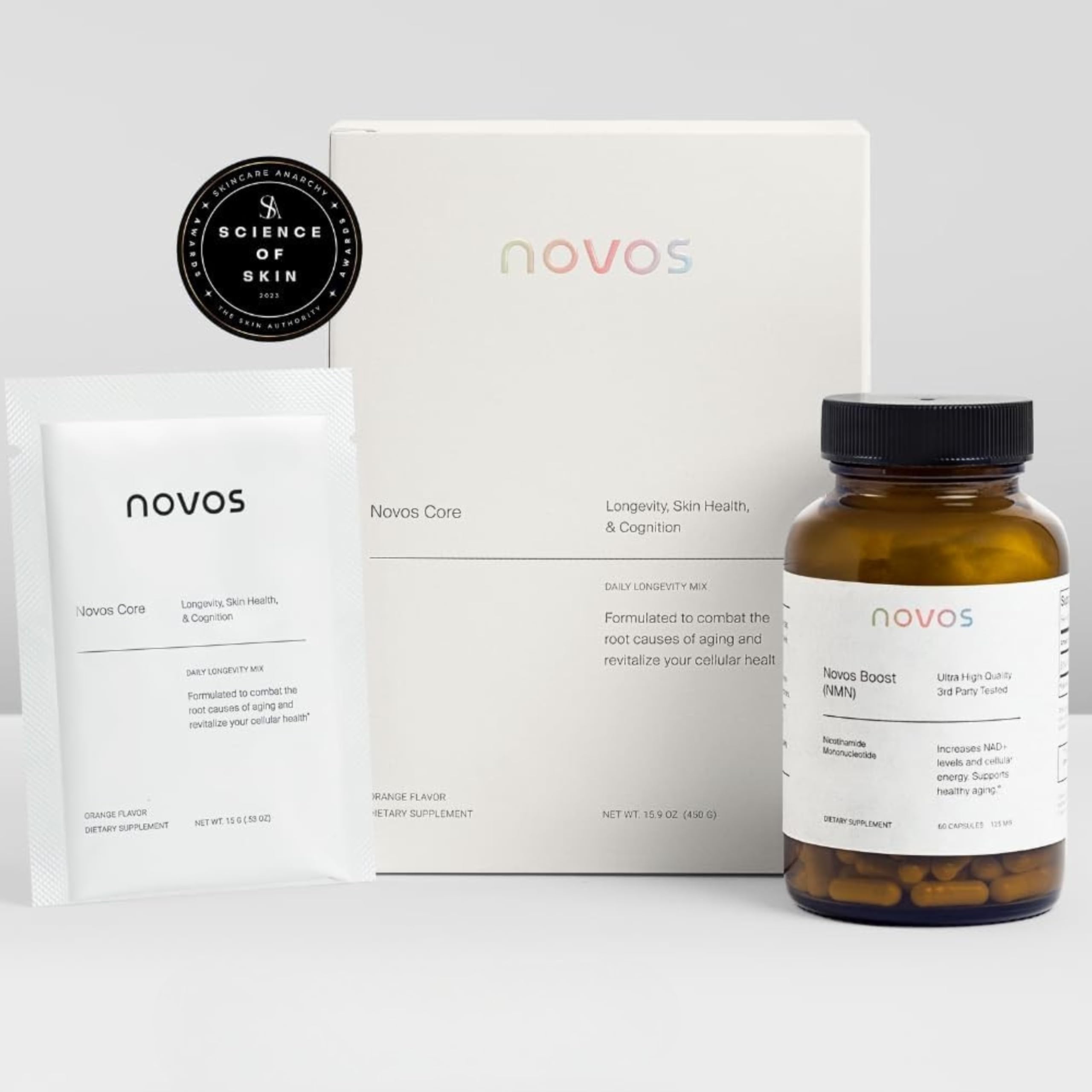 Novos Boost NMN - Contains 250 mg of High-Purity NMN, 60 Capsules, Supports Cellular Repair and DNA Protection, Boosts NAD+ Novos uk supplements