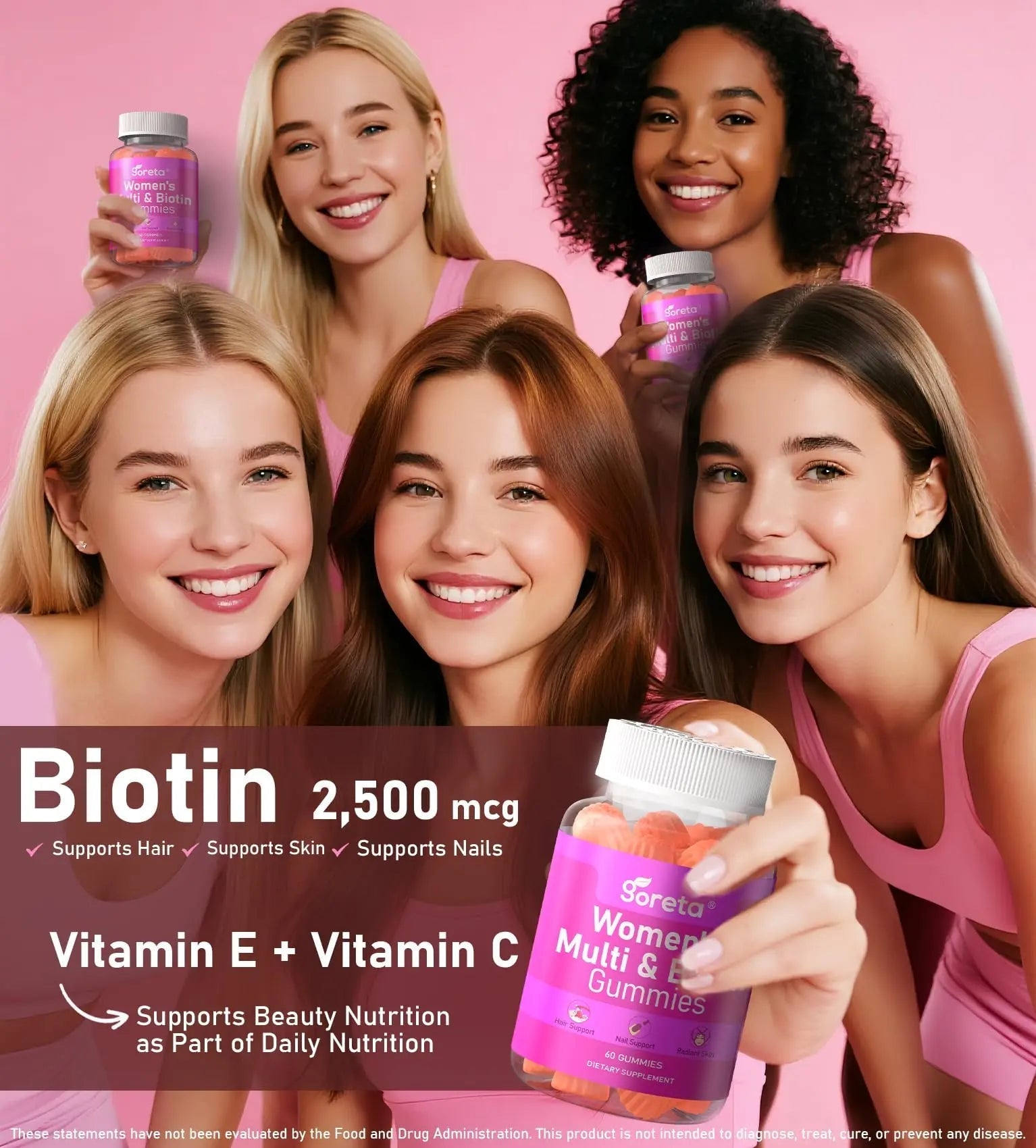 Goreta Women’s Multivitamin Gummies with Biotin 2,500 mcg – 15 Key Nutrients, Sugar-Free Mixed Berry, Pectin-Based, 60 Count Goreta uk supplements