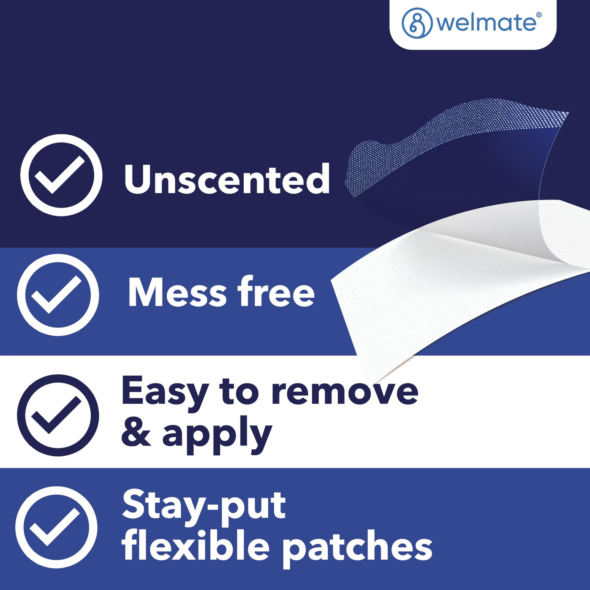 WELMATE - 4% Lidocaine Numbing Patch - Maximum Strength - Temporary Relief of Pain, Back, Neck, Shoulders, Knees, Elbows, Minor Skin Irritations - Topical Analgesic Unscented - 30 ct WELMATE uk supplements