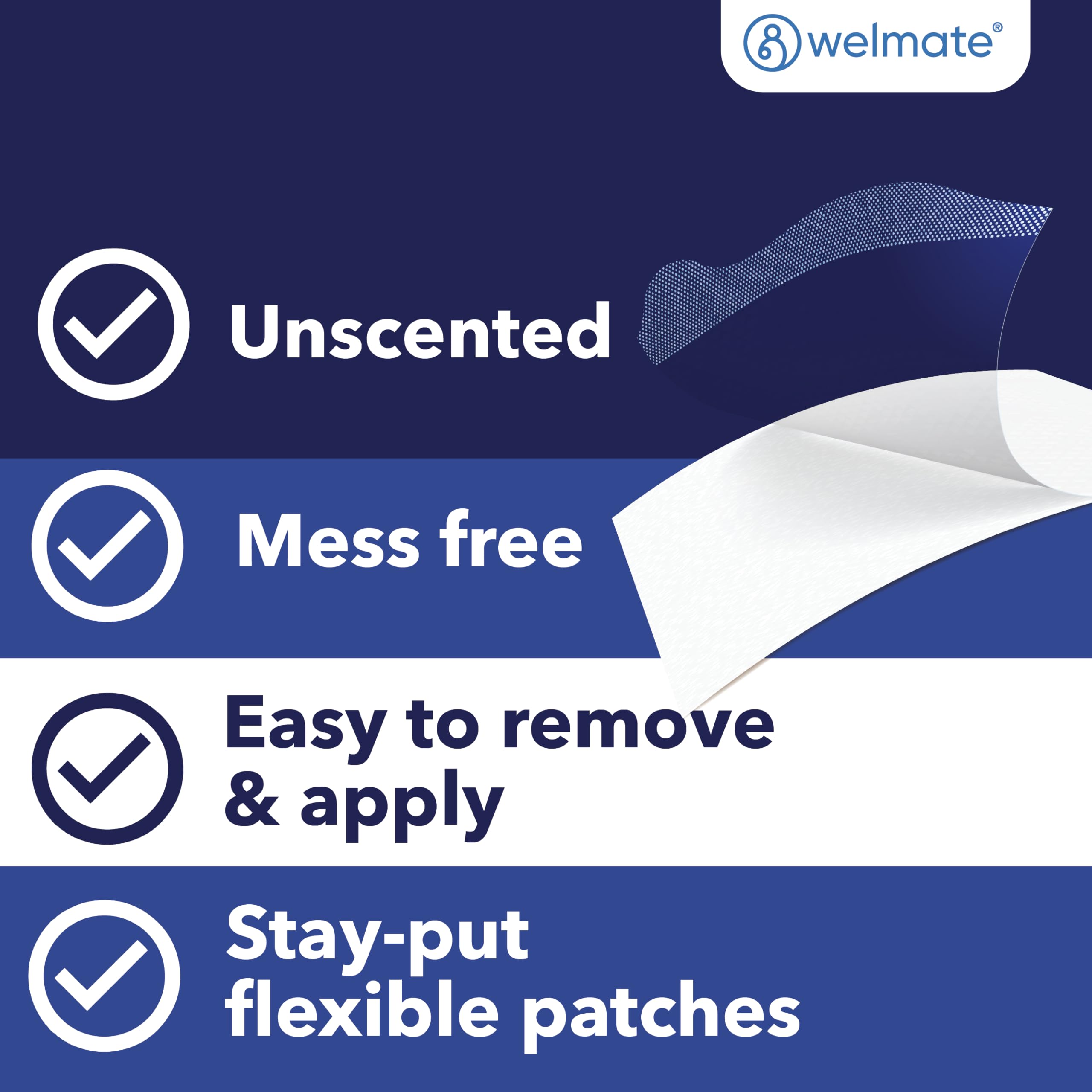 WELMATE - 4% Lidocaine Numbing Patch - Maximum Strength - Temporary Relief of Pain, Back, Neck, Shoulders, Knees, Elbows, Minor Skin Irritations - Topical Analgesic Unscented - 30 ct WELMATE uk supplements