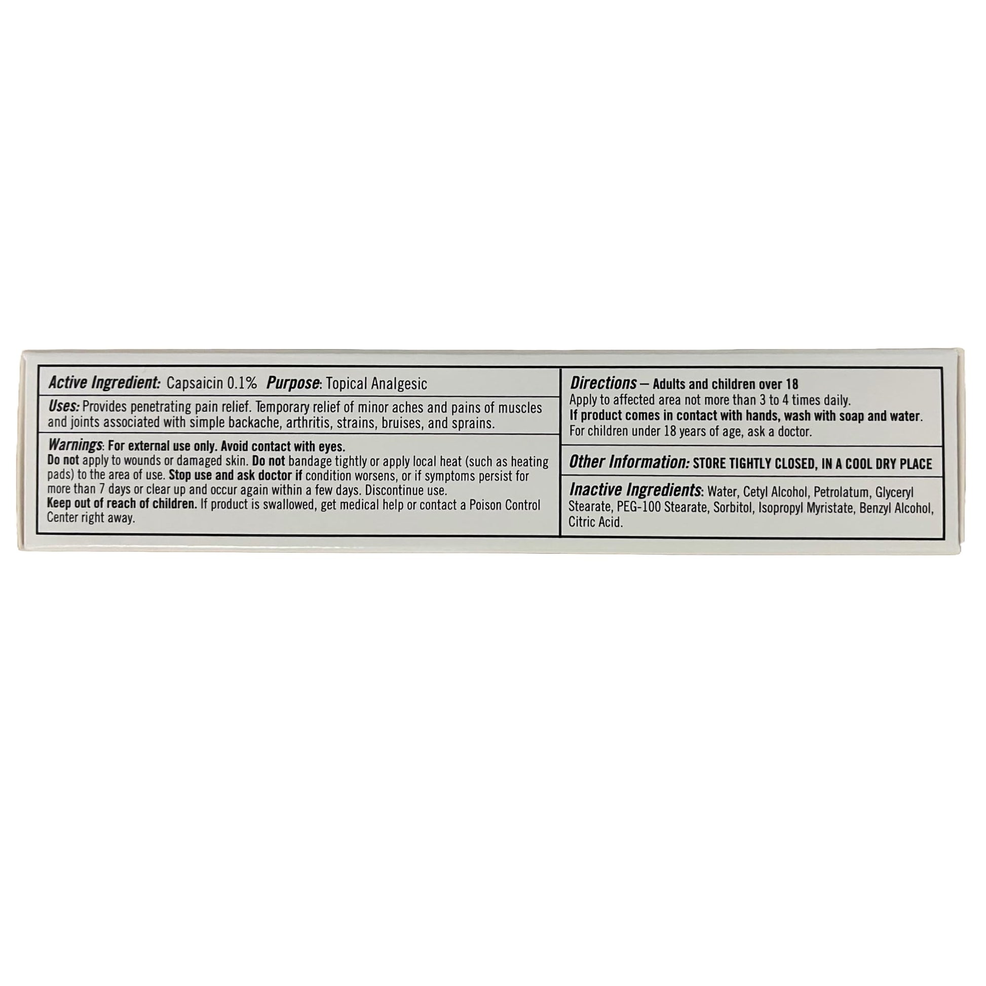 Capzix Cream for Pain Relief 2 OZ Capsaicin .1% High Potency/ Maximum Strength CAPZIX CREAM uk supplements