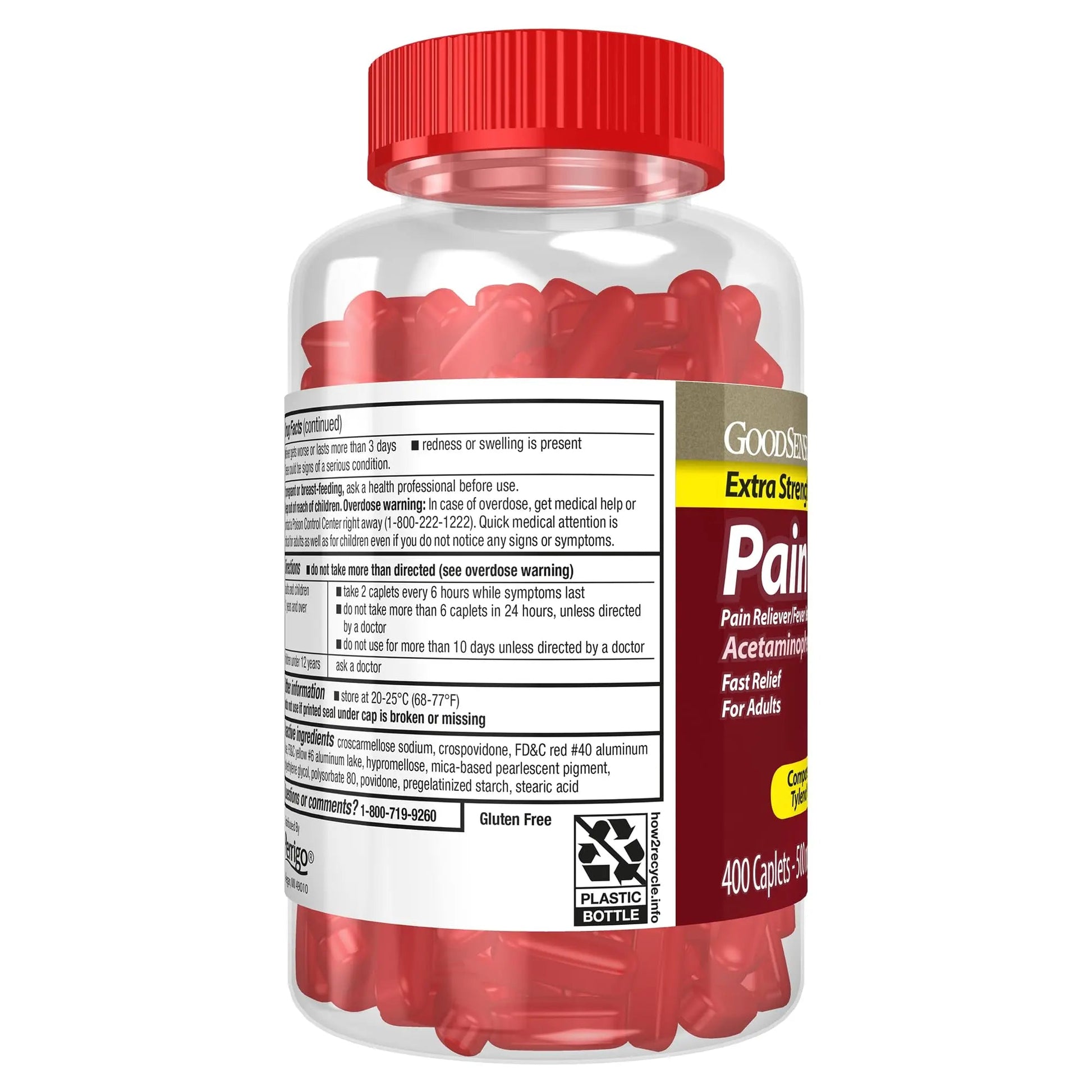 Good Sense Rapid Release Pain Relief, Acetaminophen Caplets 500 mg, Extra Strength Pain Reliever and Fever Reducer GoodSense uk supplements
