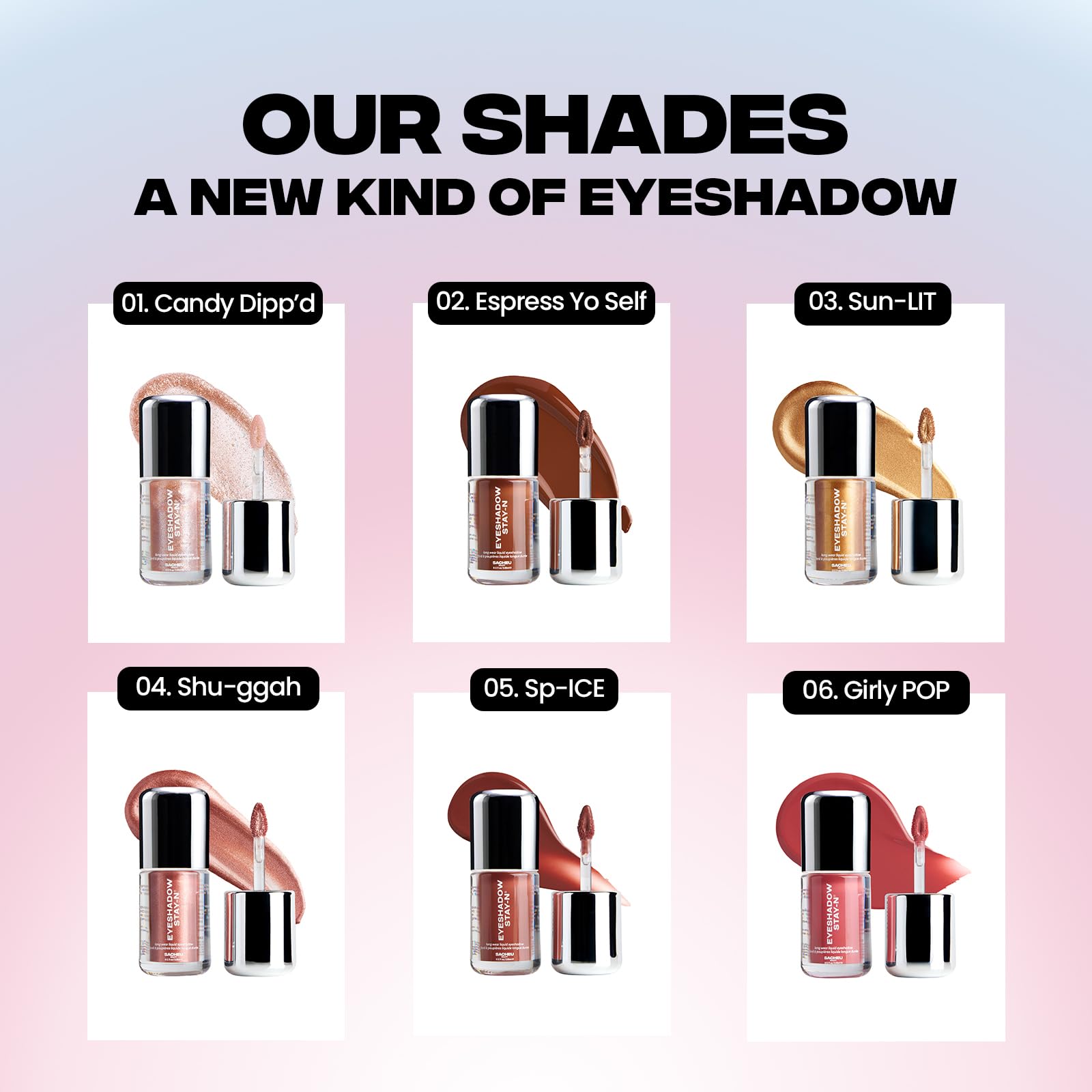 Sacheu Liquid Eyeshadow STAY-N Longwear Eye Makeup — Buildable Highly Pigmented & Blendable Eye Shadow Cream in Matte & Shimmer Finishes, Candy Dipp’d Sacheu uk supplements