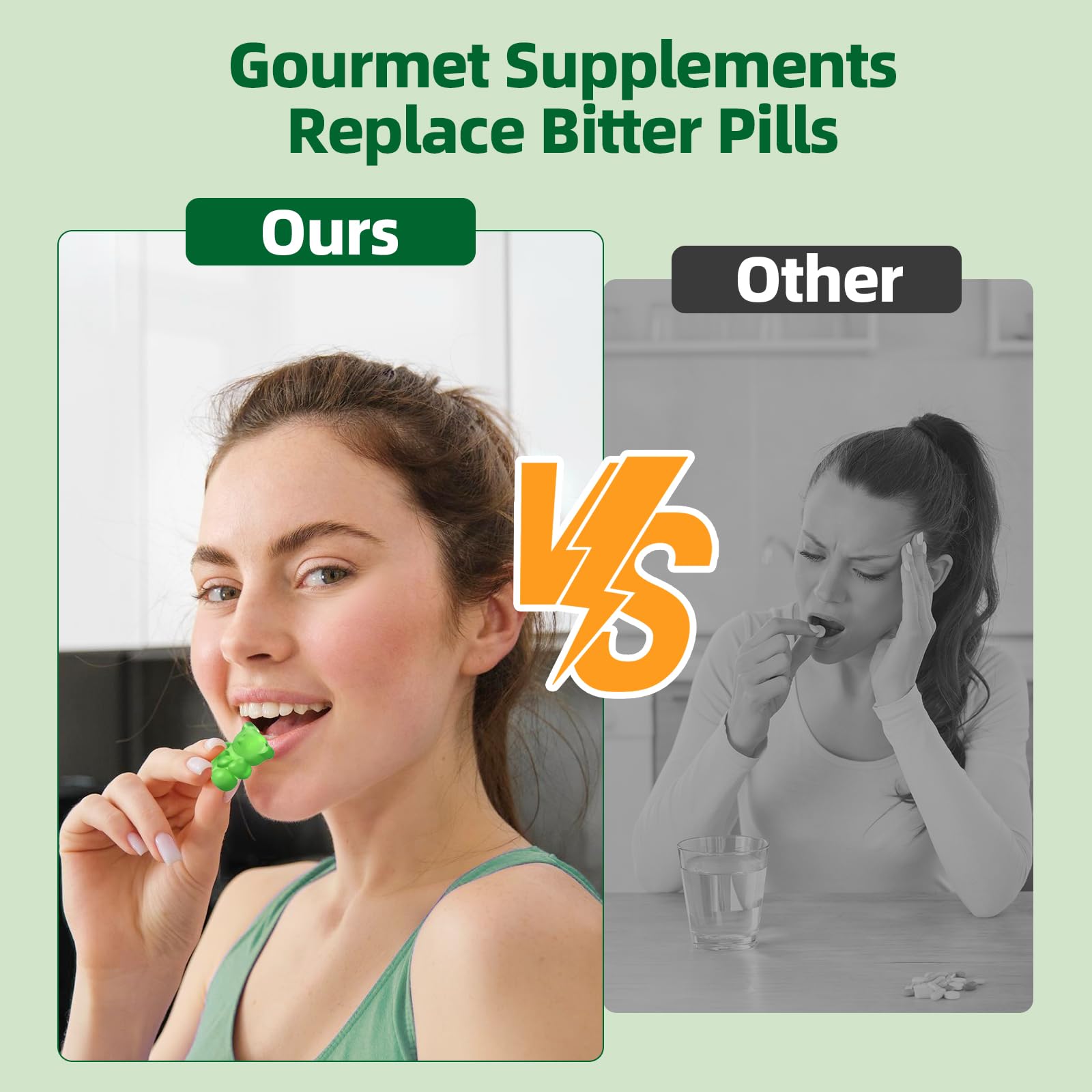 Multivitamin Super Greens Gummies - Daily Vegan Gummy Vitamins for Women, Apple Flavor | Organic Blend with Vitamin C, Turmeric, Zinc, Immune Support, Energy Booster, Metabolism | 60 Count CNDANTING uk supplements