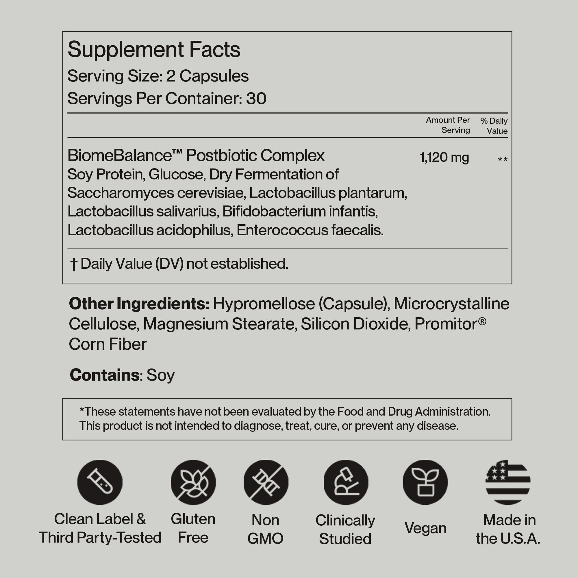 Postbiotics Gut Health Supplement – Bloating Relief, Gut, Brain & Digestive Health - Microbiome & Immune Support with BiomeBalance™ - 1000x More Active Ingredients Than Pre & Probiotics – 60 Capsules SecondKind uk supplements