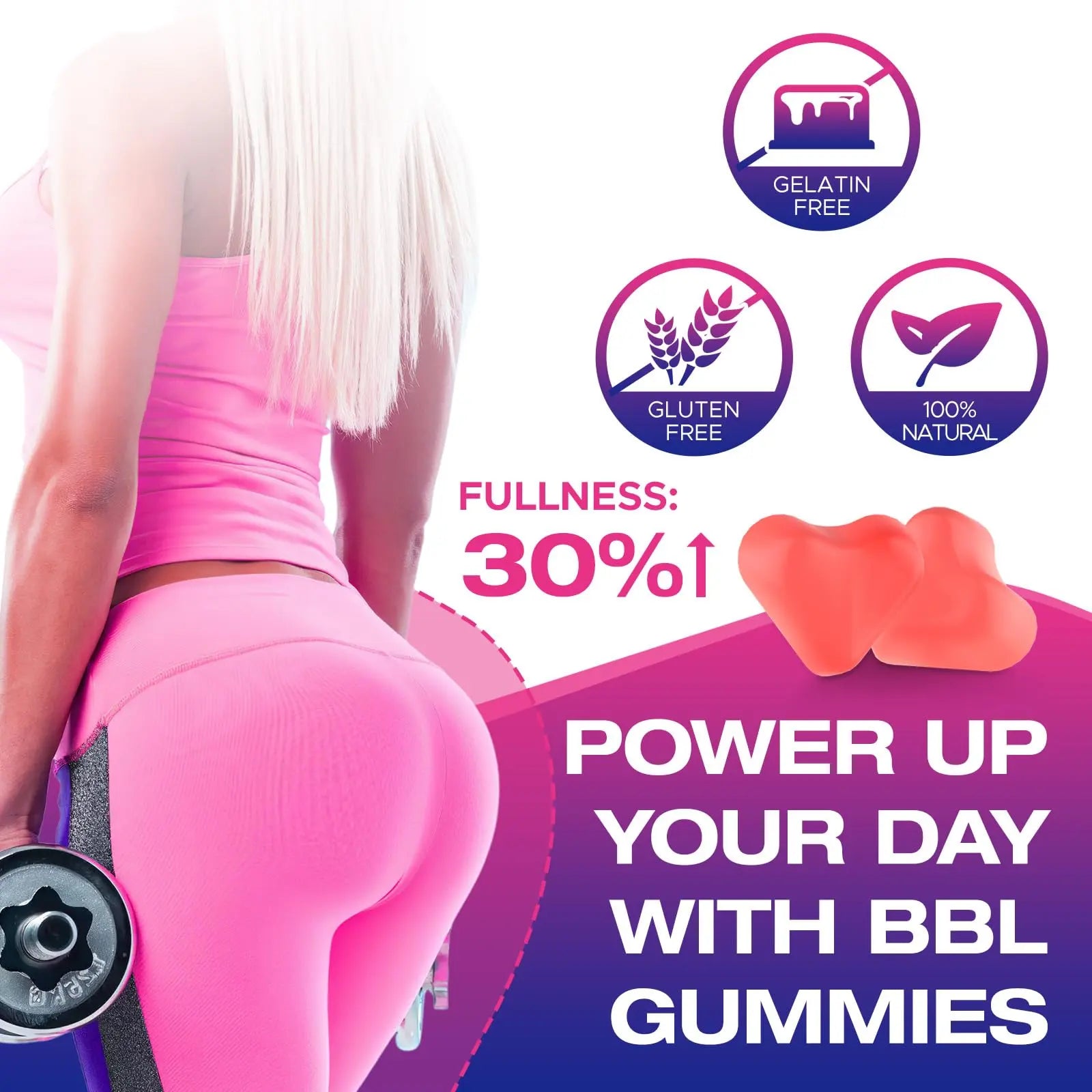 Jovariquethor Booty Gummies for Women - BBL Gummies with Multivitamins and Herbal Extracts - Peach Flavor - 60 Count Jovariquethor uk supplements