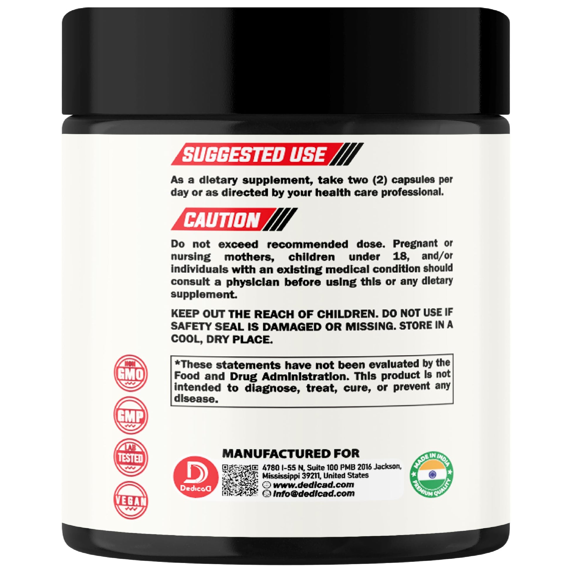 DEDICAD NAD Supplement with Nicotinamide Riboside, Trans-Resveratrol, Quercetin - Cellular Energy & Repair, Vitality, Healthy Aging - 60 Count DEDICAD uk supplements