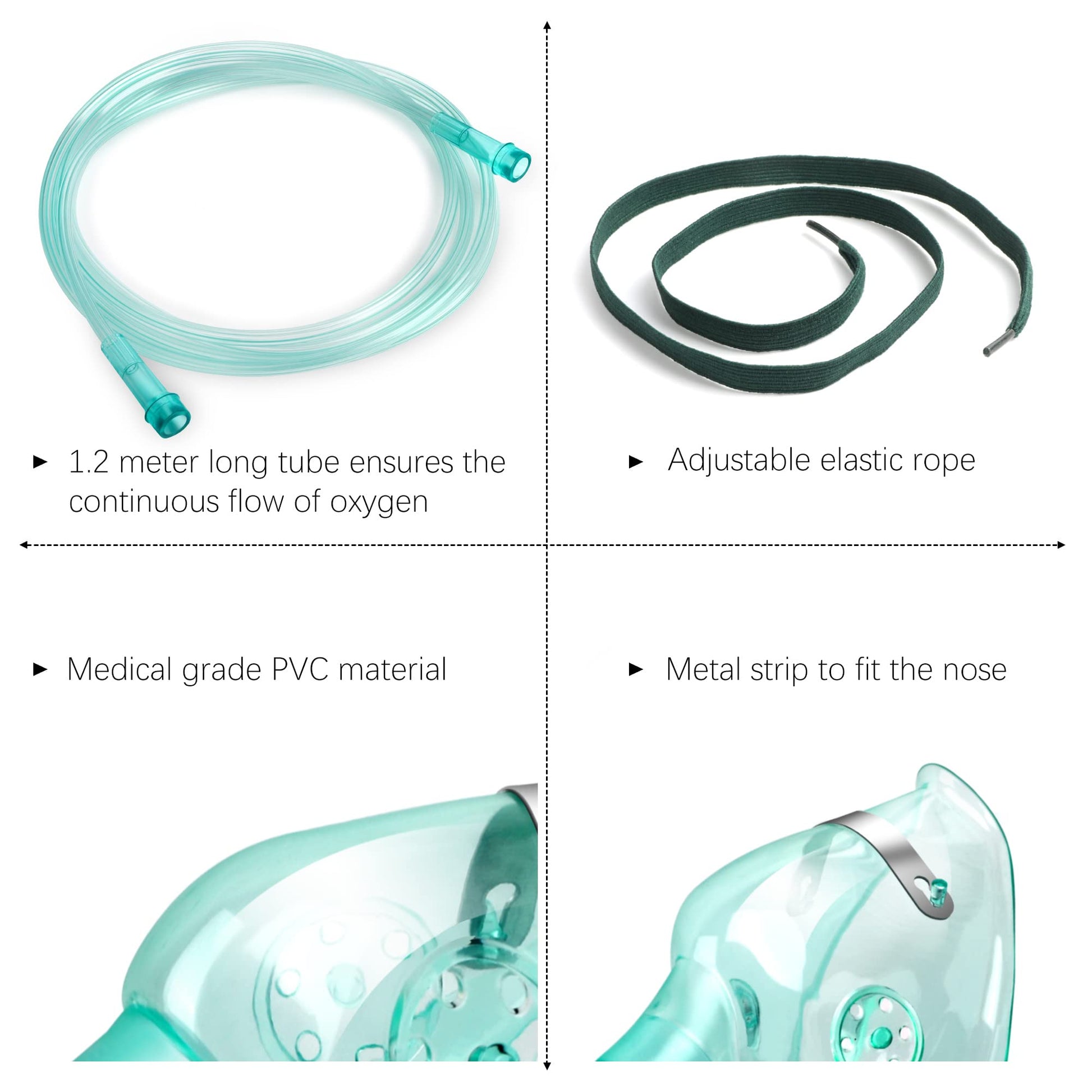ANSNF 2 Pack Oxygen Mask for Face Adult with 6.6' Tube & Adjustable Elastic Strap - Size M+L ANSNF uk supplements