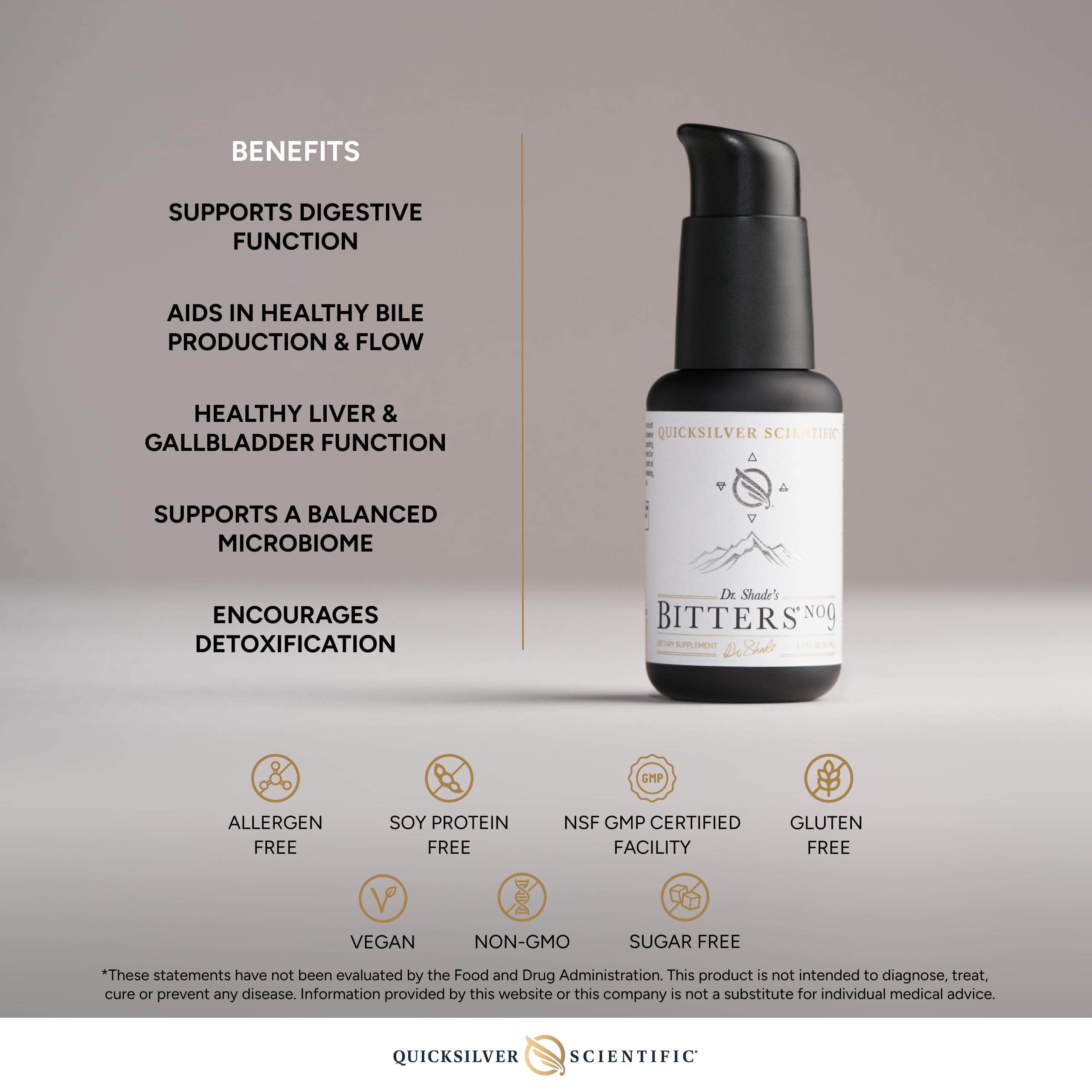 Quicksilver Scientific Dr. Shade's Bitters No. 9 - for Digestion - Fast Acting Liposomal Digestive Bitters with Milk Thistle, Burdock Root & Juniper Essential Oil - Digestive Support (50ml) Quicksilver Scientific uk supplements