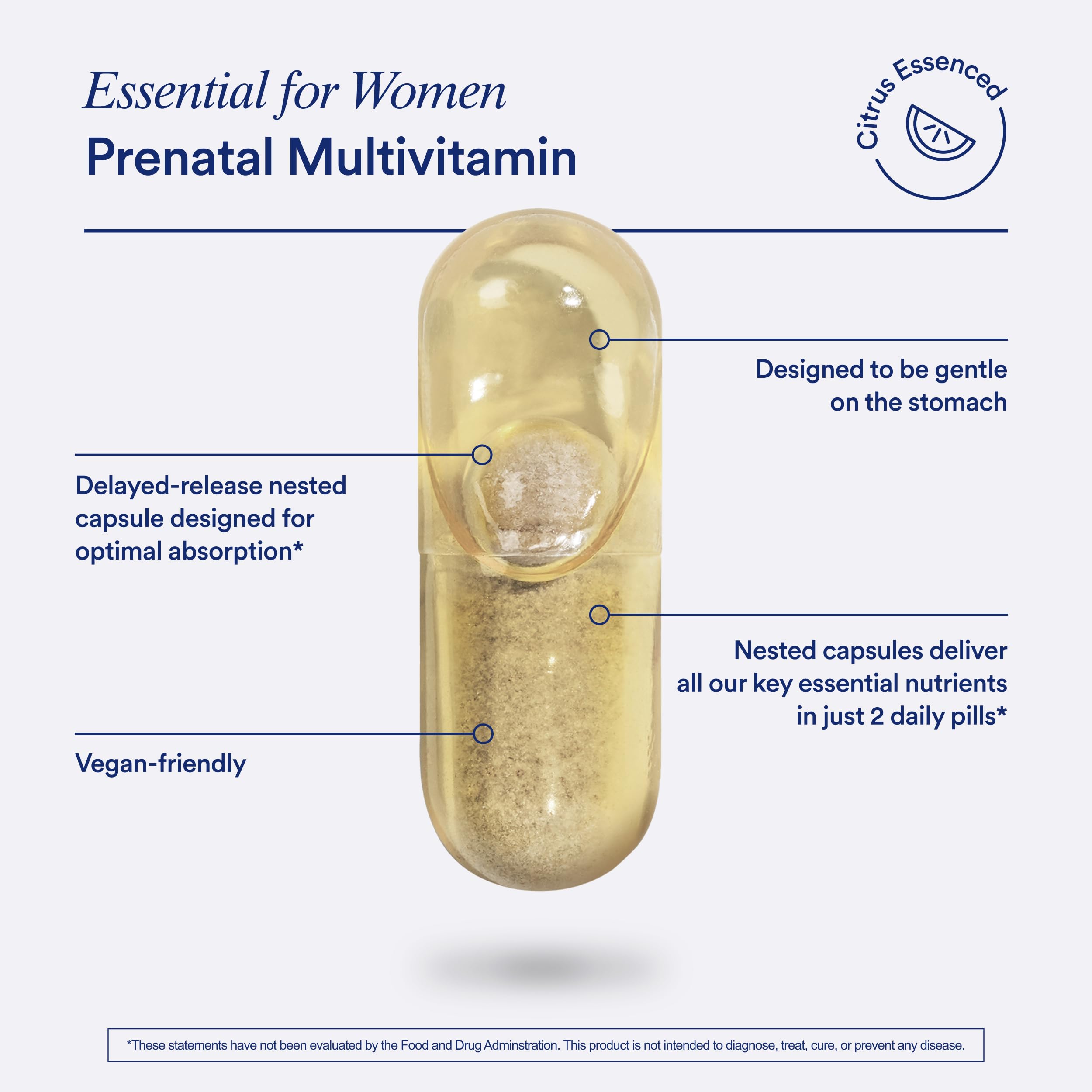 Ritual Essential for Women Prenatal Multivitamin: Folate & Choline for Neural Tube Support, Omega-3 DHA for Fetal Brain Development, Iron, Calcium-Helper D3 & K2, Non-GMO, Vegan, Citrus, 30 Days Ritual uk supplements