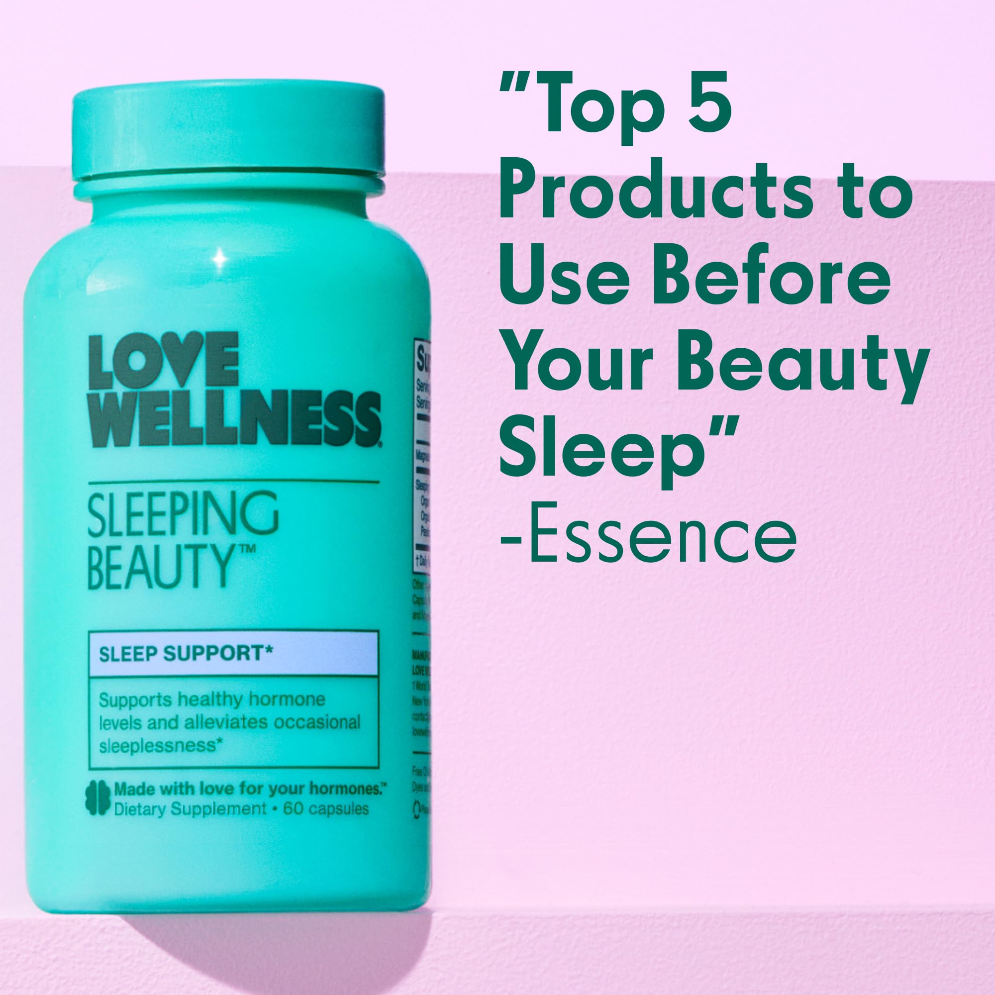 Love Wellness Sleeping Beauty | Sleep Support with Melatonin, Magnesium & L-Theanine | Promotes Restful Sleep, Relaxation & Calmness | Organic Valerian Root Powder & Lemon Balm | 60 Count Love Wellness uk supplements