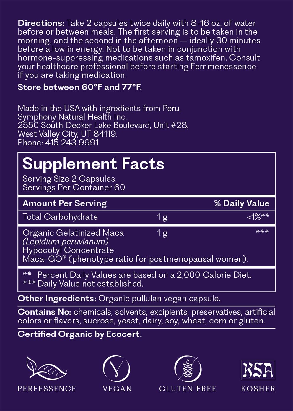 Femmenessence® MacaPause® – Clinically Proven Postmenopausal Organic Vegan Supplement for Natural Hormone Balance, Menopause Symptom Relief, Bone & Heart Health (120 Capsules, 30 Day Supply) Natural Health International uk supplements