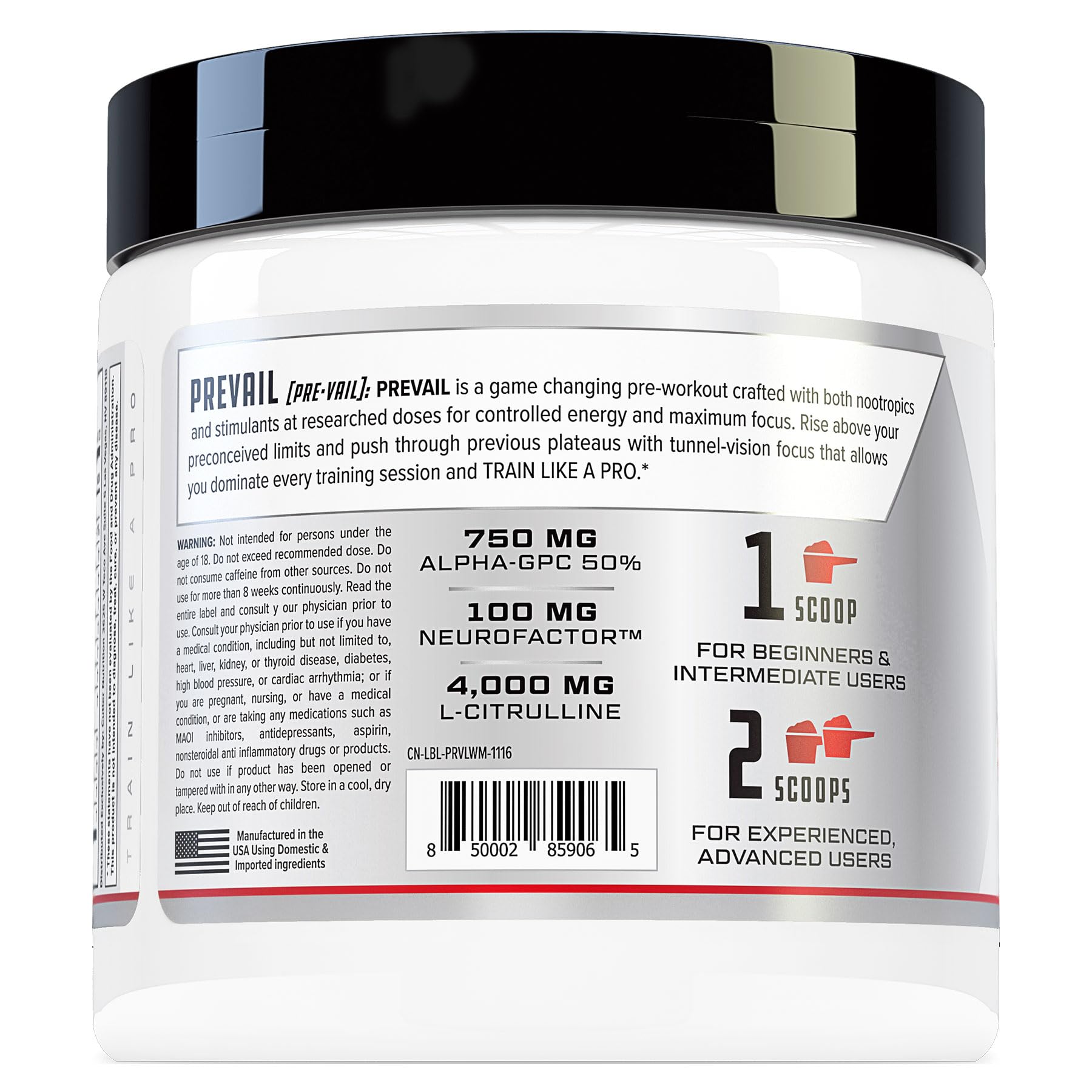 Prevail Pre Workout Powder with Nootropics: Pre-Workout Drink for Men and Women Cutler Nutrition uk supplements