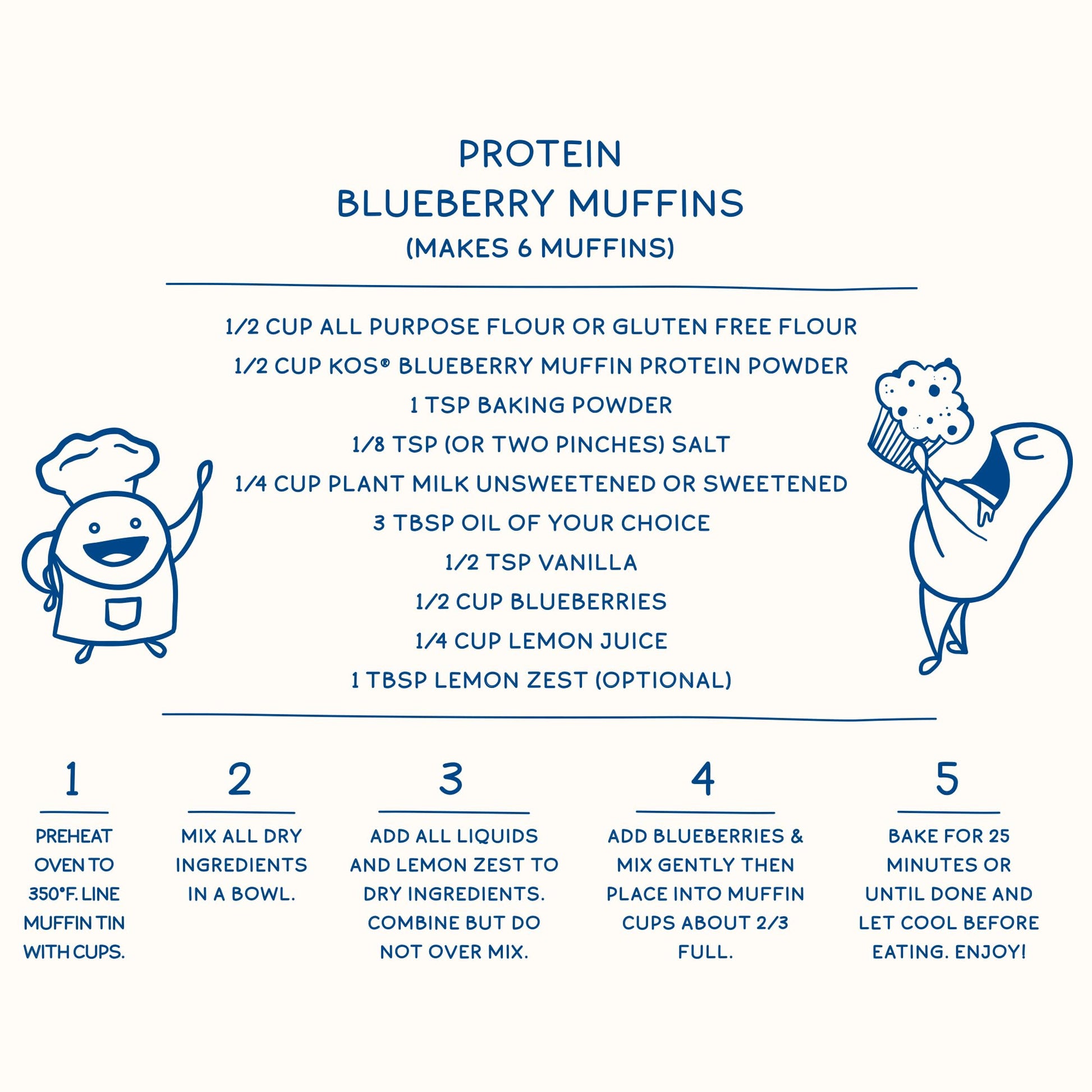 KOS Plant Based Protein Powder, Blueberry Muffin - Organic Pea Protein Superfood KOS uk supplements