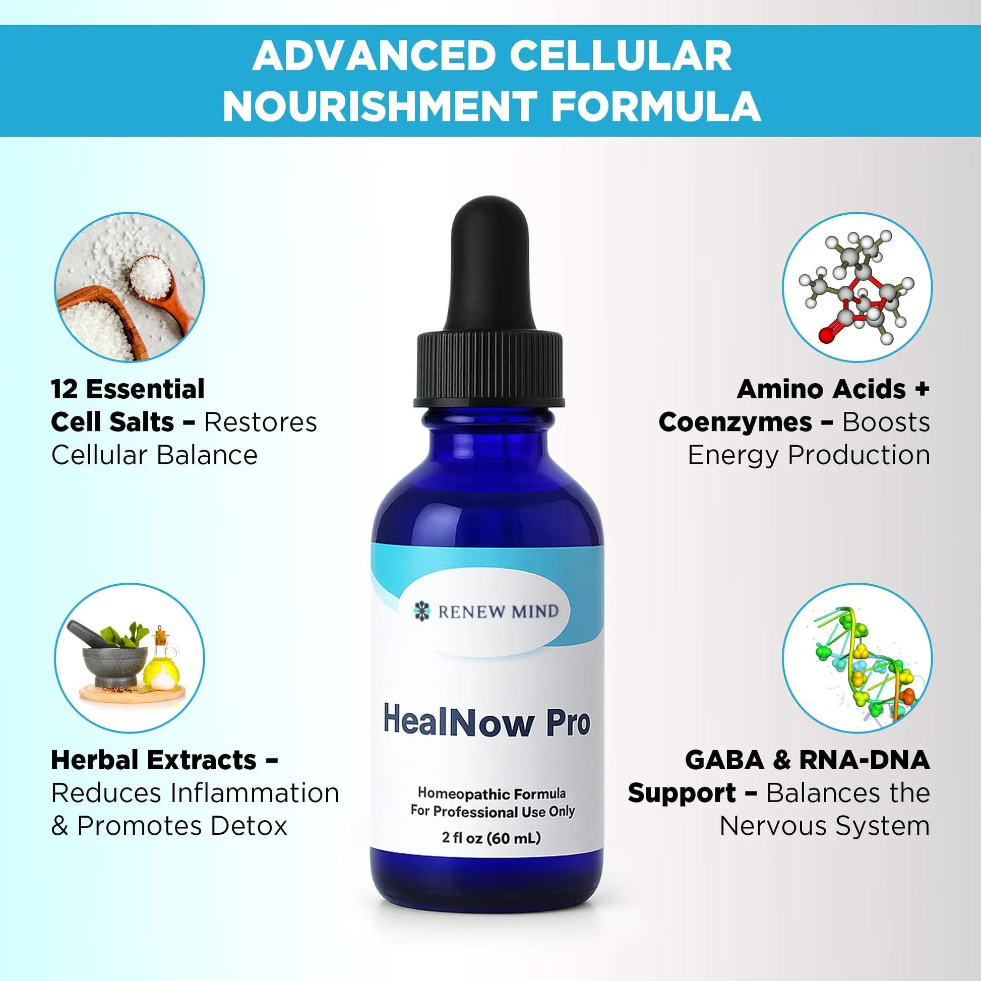 RENEW MIND HealNow Pro Homeopathic Support for Joint Pain, Muscle Aches, Arthritis Pain, and Muscle or Joint Stiffness Professional Grade Formula Promotes Comfort, Mobility & Energy - 2 fl oz RENEW MIND uk supplements