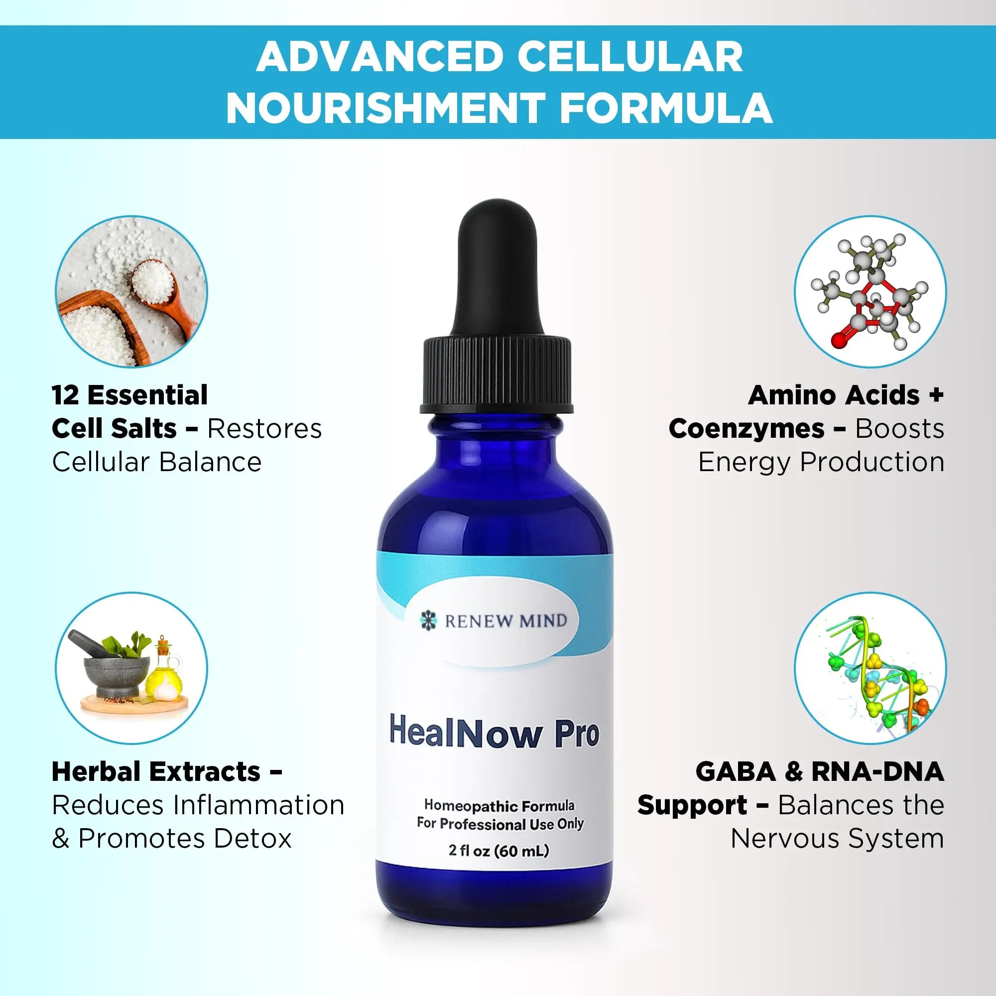 RENEW MIND HealNow Pro Homeopathic Support for Joint Pain, Muscle Aches, Arthritis Pain, and Muscle or Joint Stiffness Professional Grade Formula Promotes Comfort, Mobility & Energy - 2 fl oz RENEW MIND uk supplements