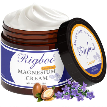 RIGBOO Magnesium Lotion for Sleep, Magnesium Cream, Muscle Relief and Relaxation Non-Greasy, Fast Absorbing Body Lotion with Coconut Oil with Chamomile, Safe for Sensitive Skin (Lavender) RIGBOO uk supplements