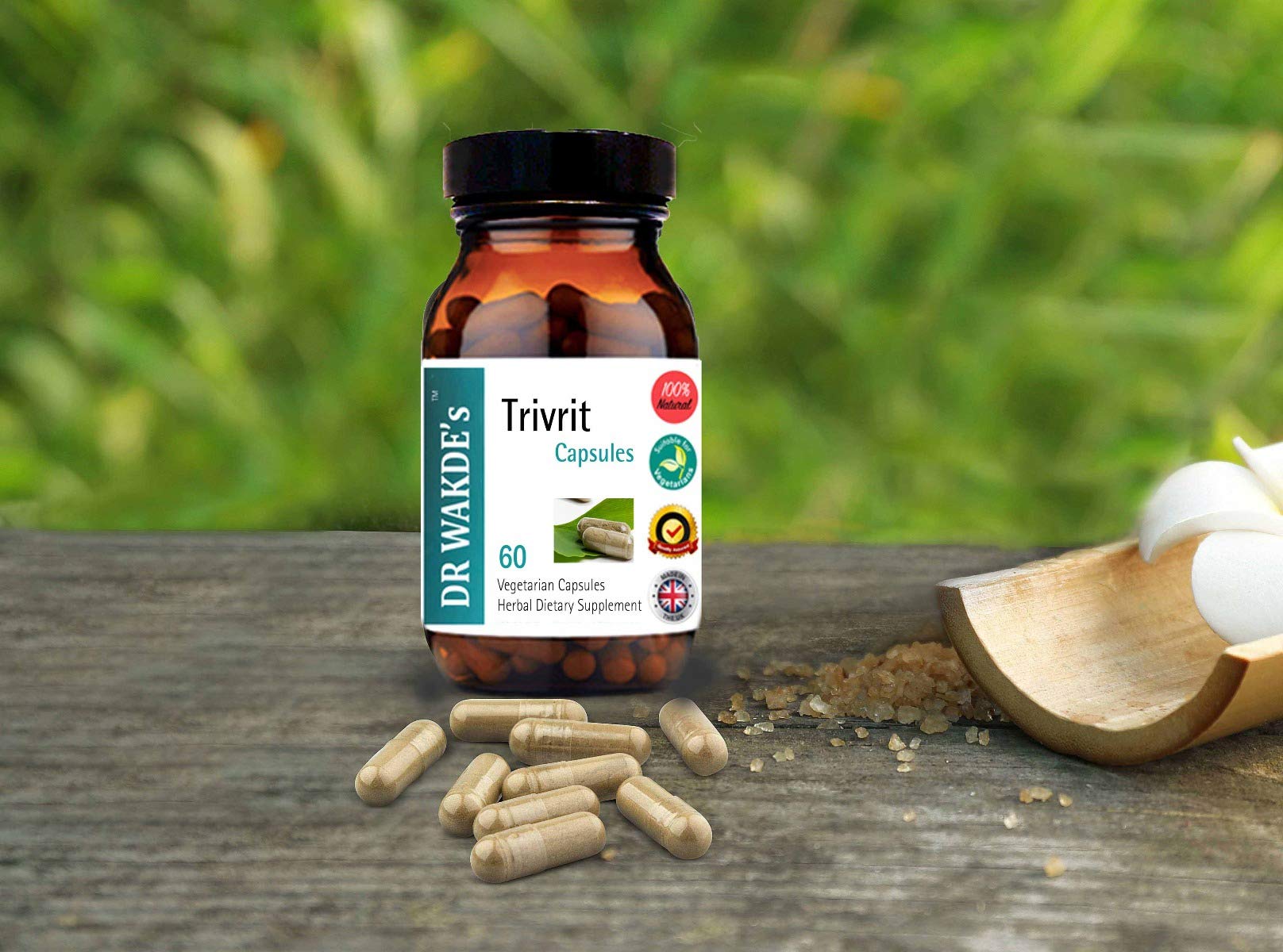 DR WAKDE'S Trivrit Capsules (Nishottar, 60 Veg Caps, Plant-Based Supplement, Ayurvedic Herb, All Natural, Vegan) DR WAKDE's uk supplements