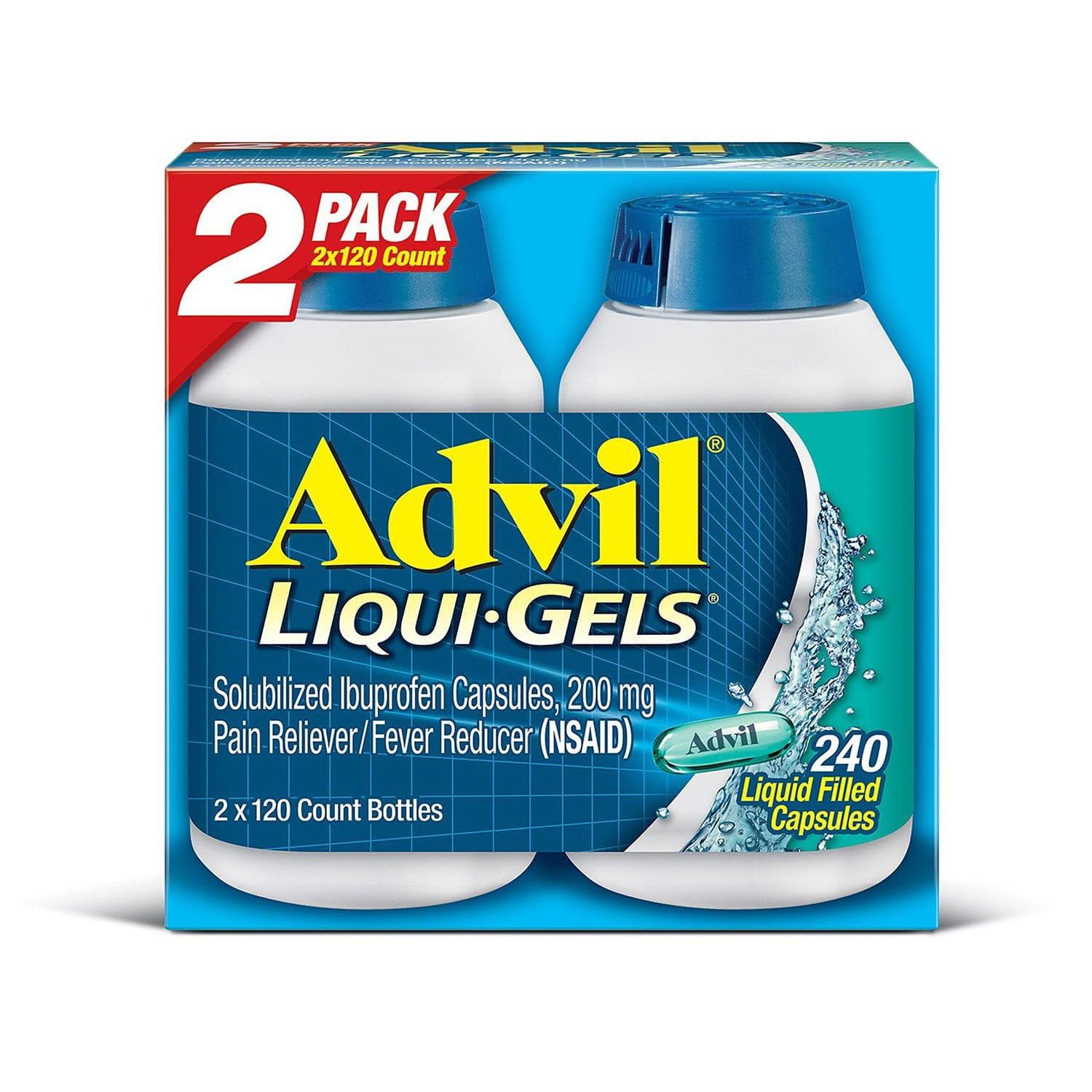 Advil Liqui-Gels (2pk, 120 Count) Advil uk supplements